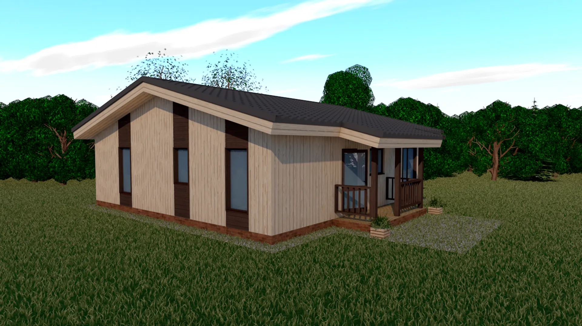 Одноэтажный дом Шойкир-90