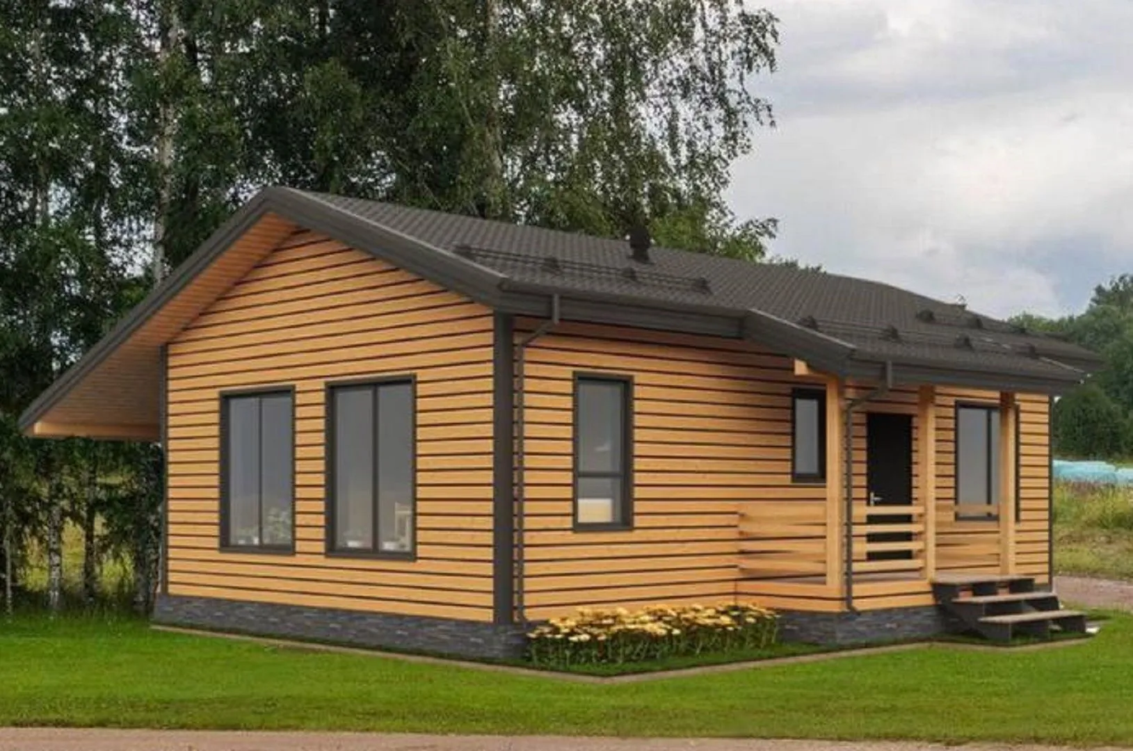 Одноэтажный семейный дом Аист-2 (2 спальни)