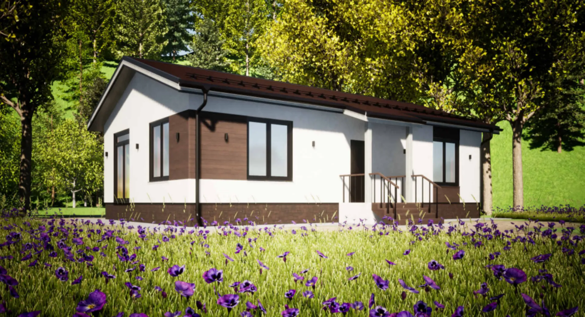 Одноэтажный дом из газобетонных блоков 7,8*13,1 