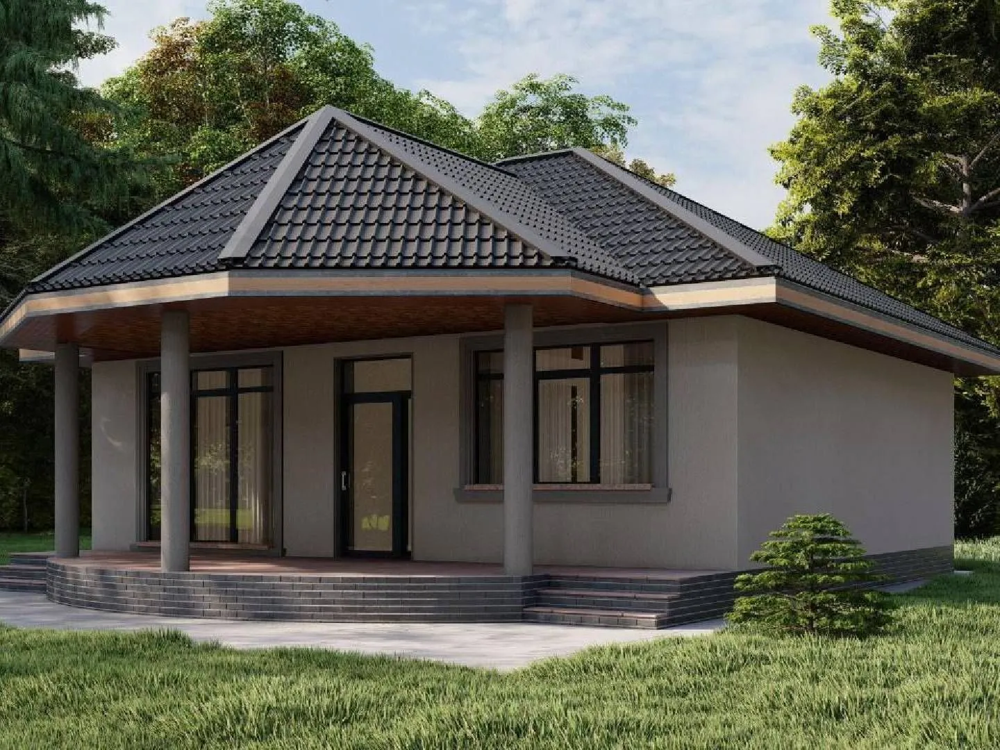 Одноэтажный коттедж 