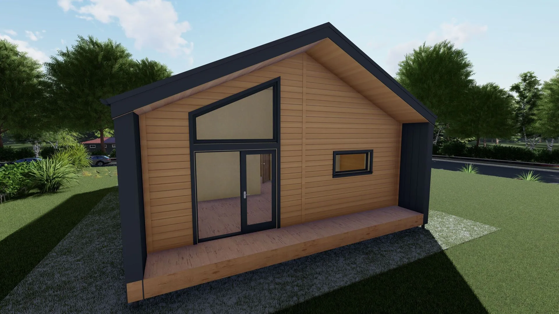 Загородный одноэтажный дом с гаражом 