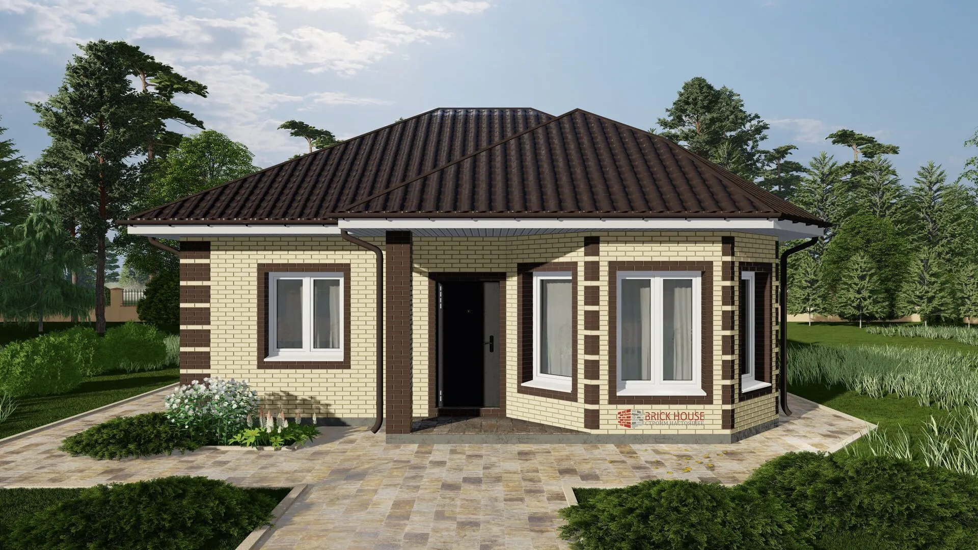 Дом из кирпича S055