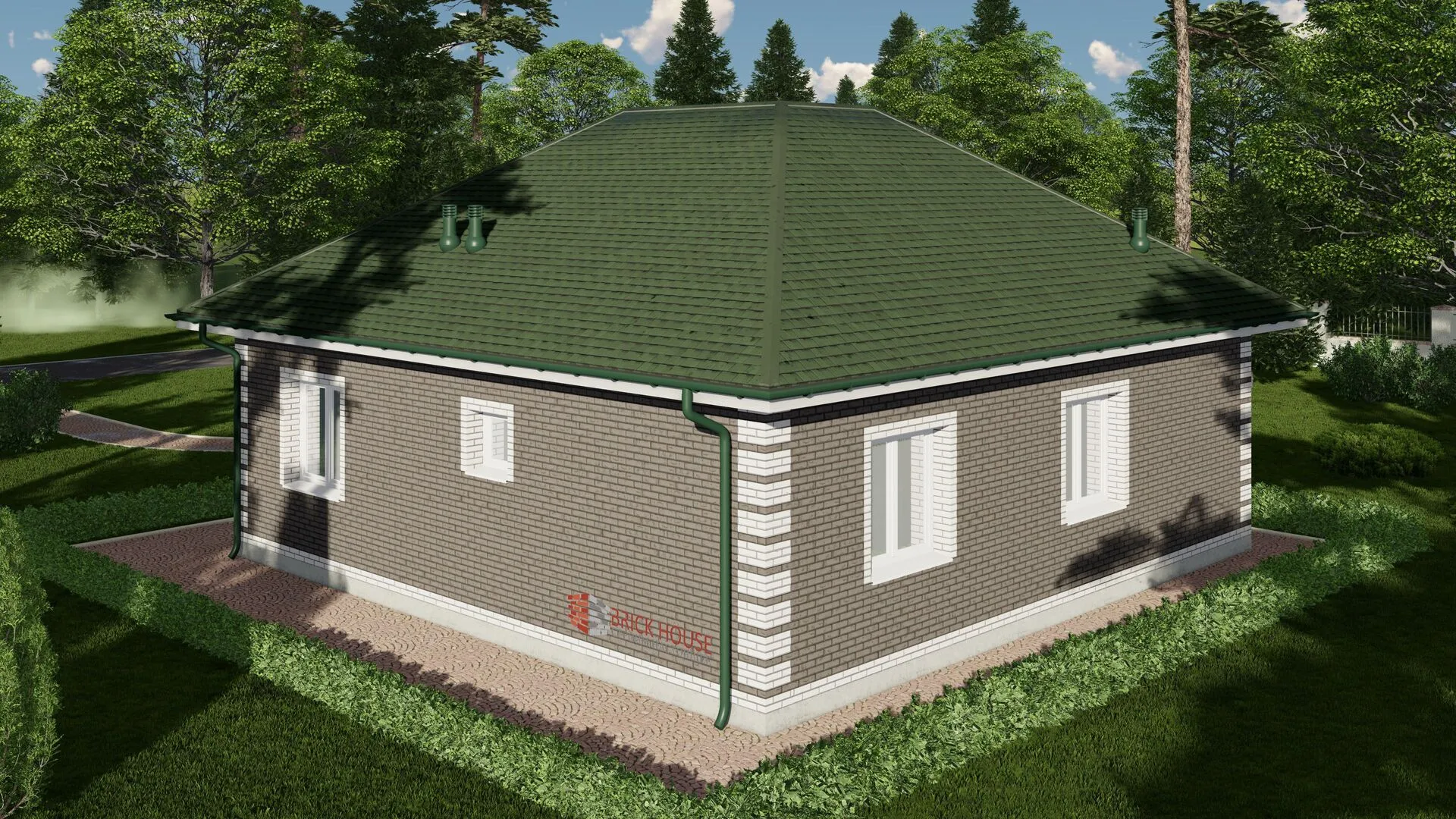 Дом из кирпича S058