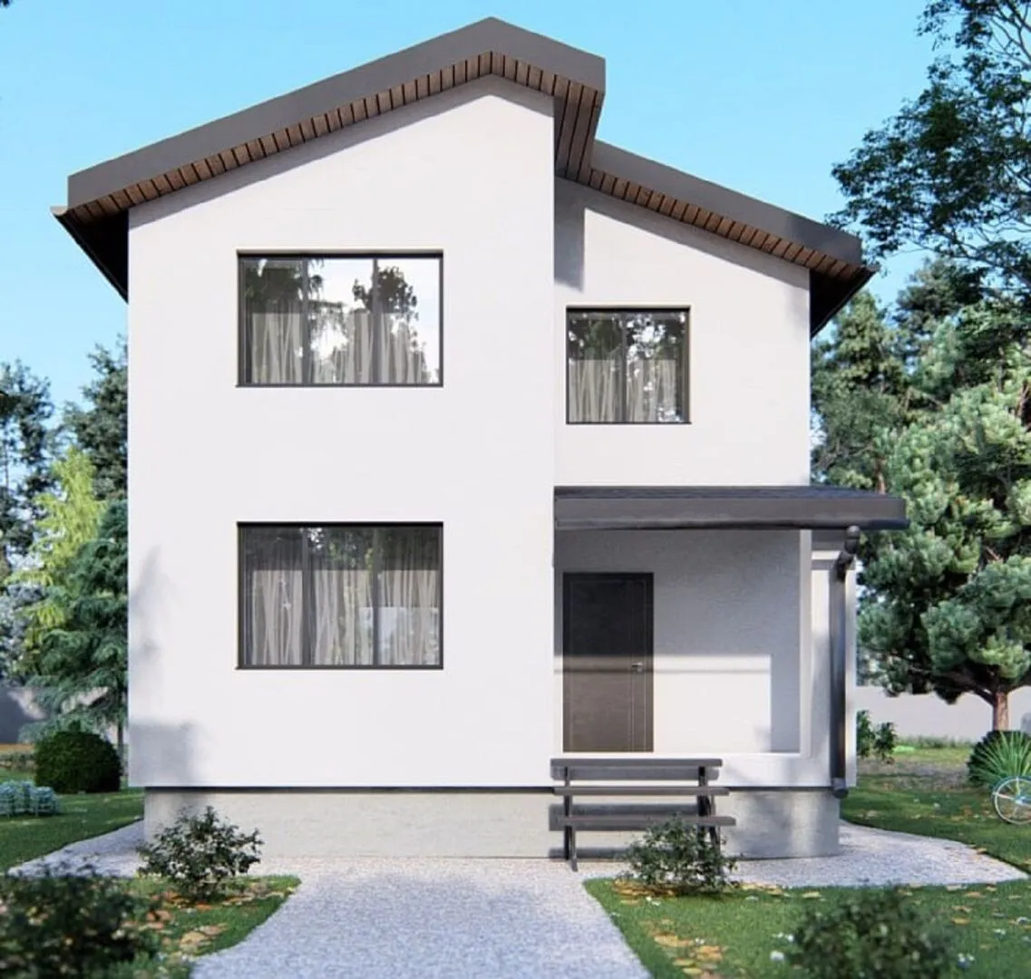 Двухэтажный дом В-123 из газоблока