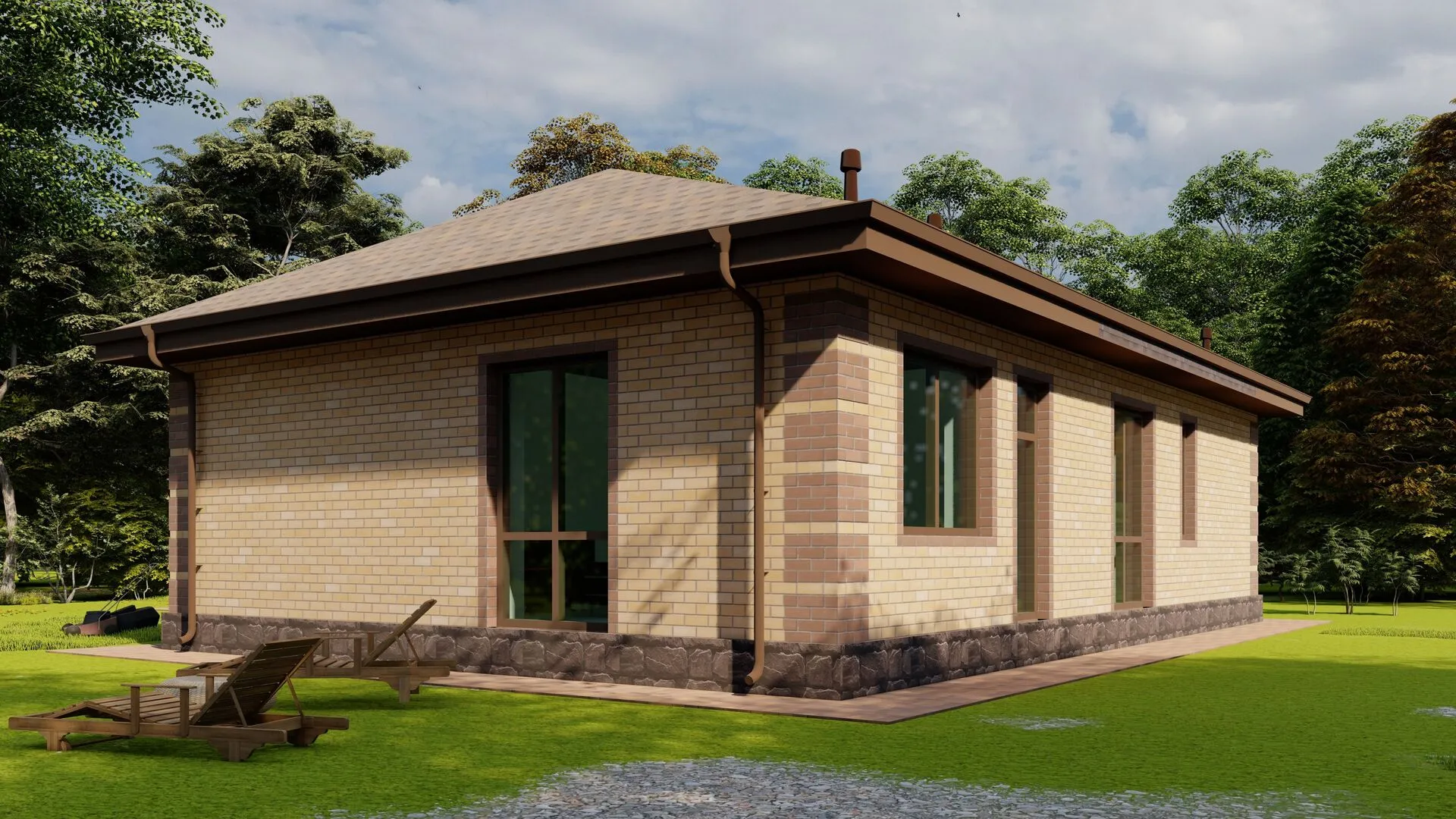 Проект одноэтажного дома 