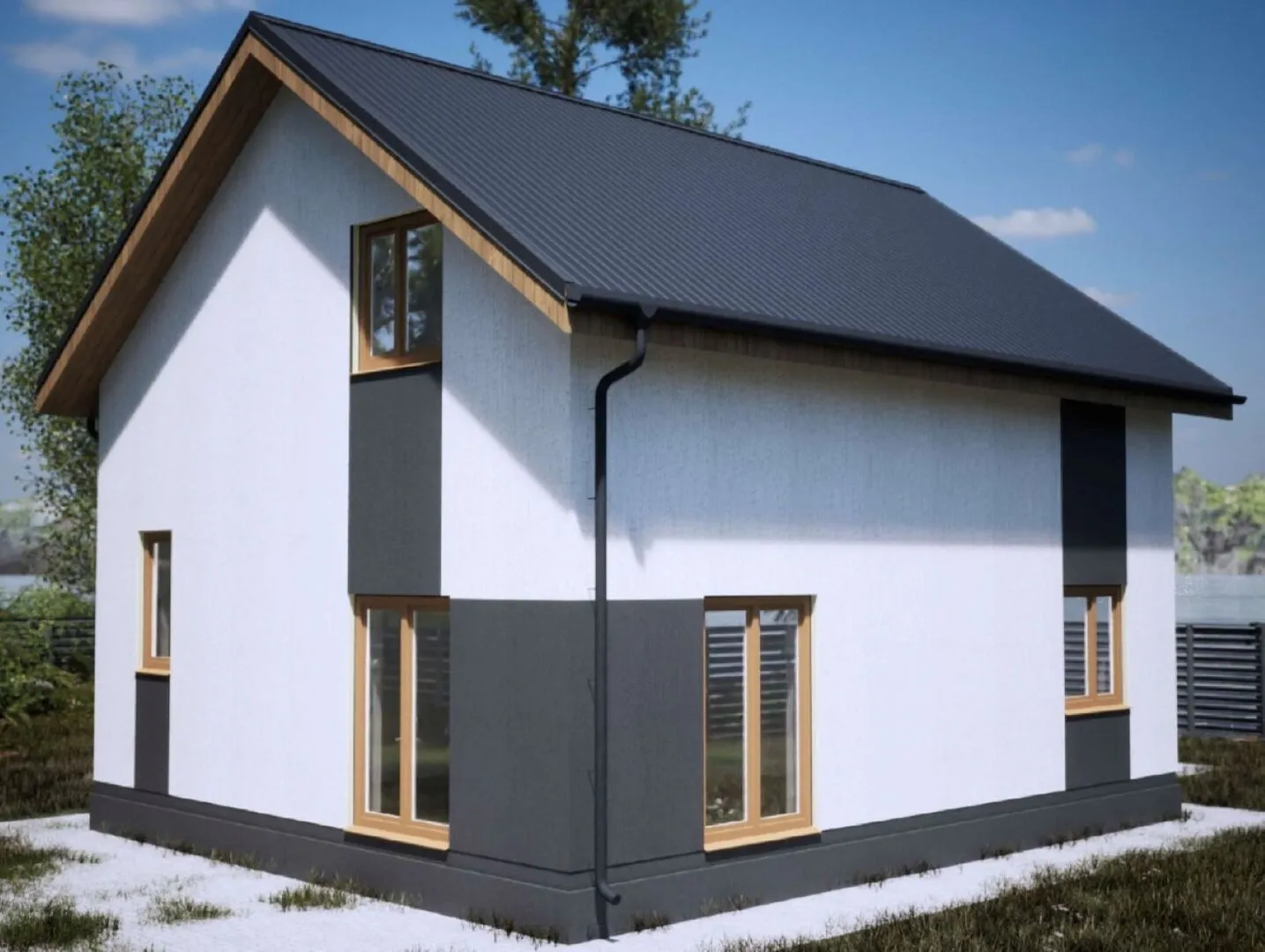 Двухэтажный дом из газобетона 7,9*9,5 