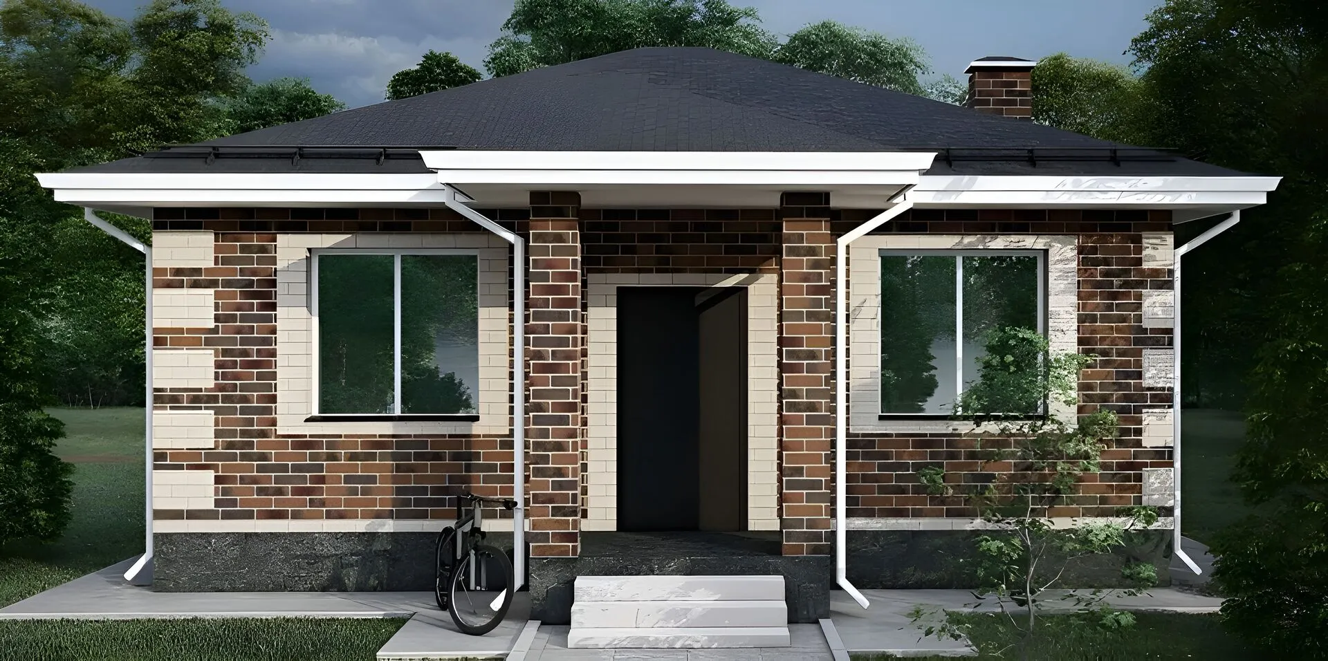 Одноэтажный кирпичный дом GS-66