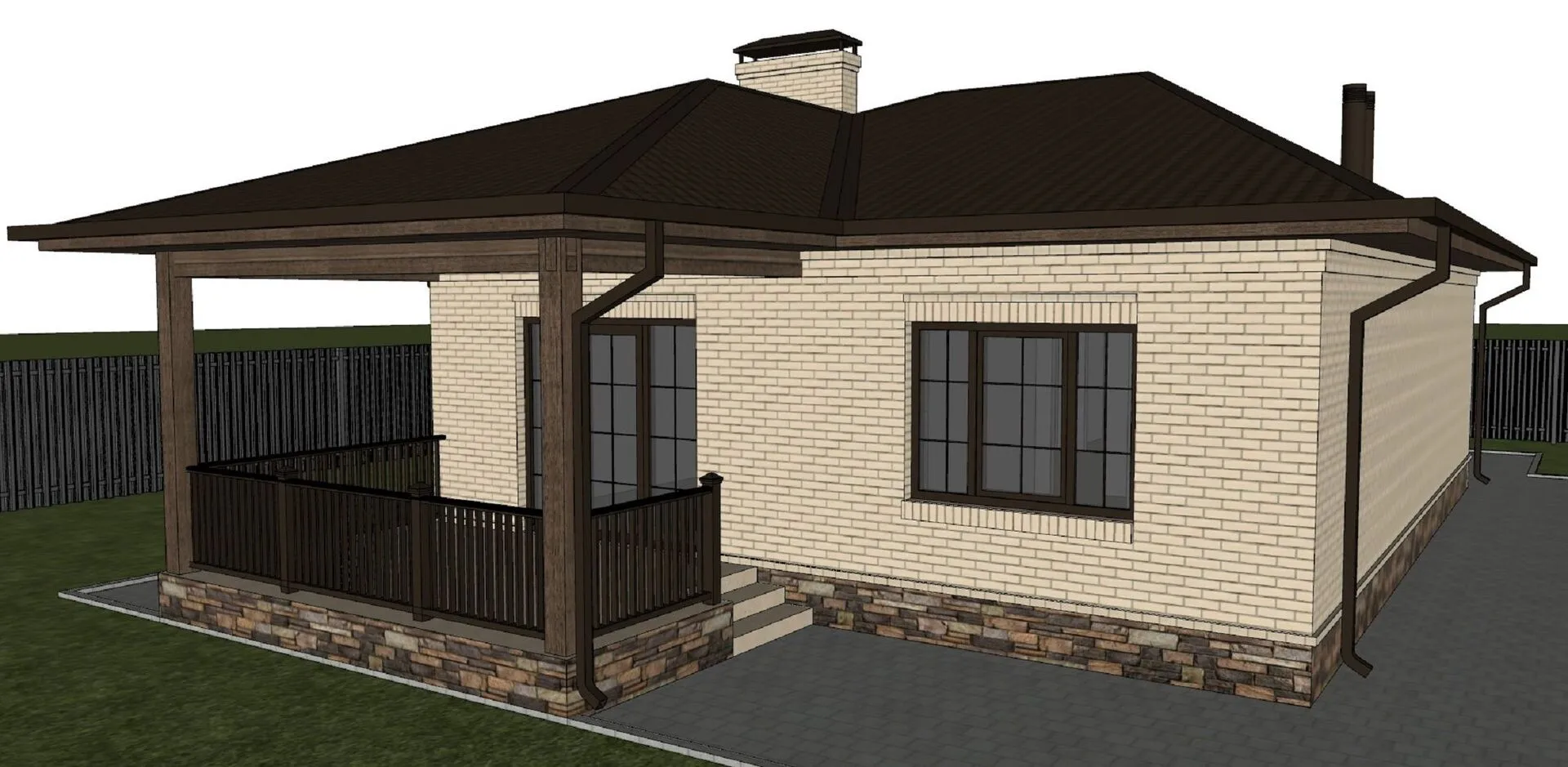 Одноэтажный коттедж №218