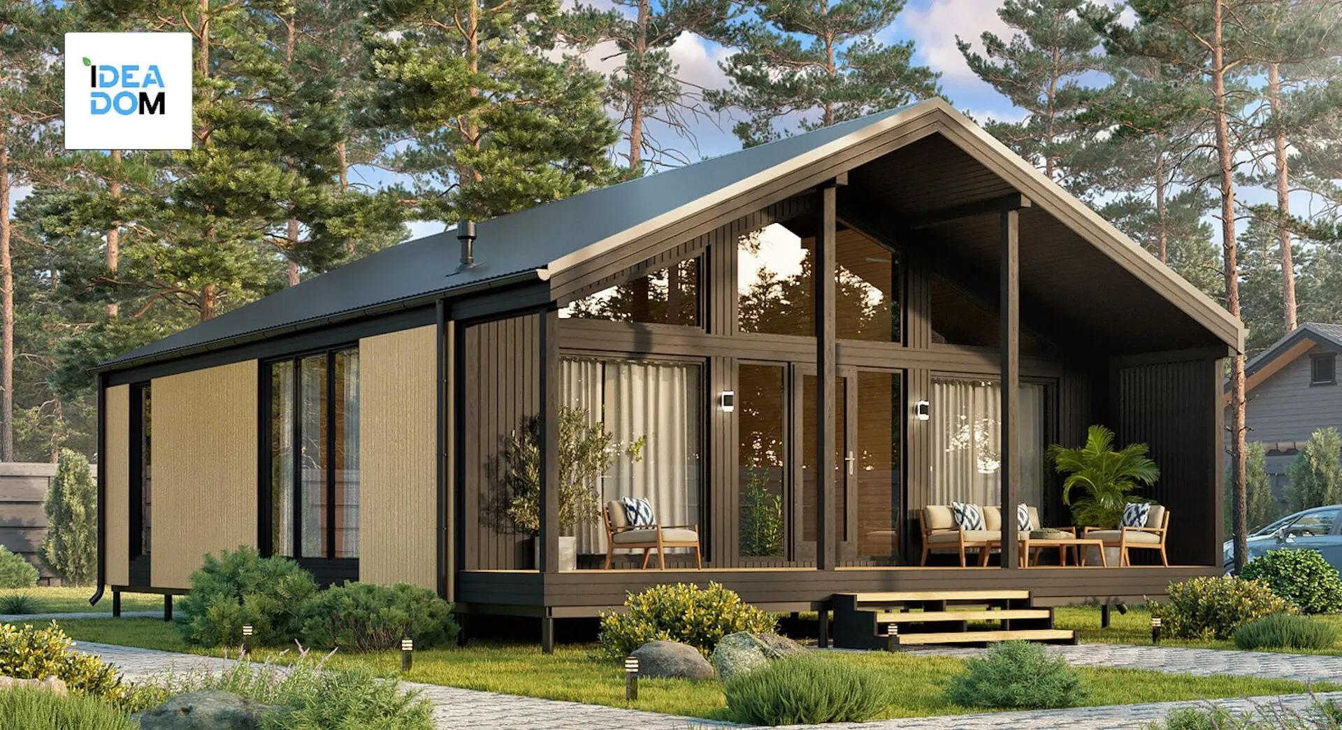 Одноэтажный барнхаус LATO-85 на 3 спальни