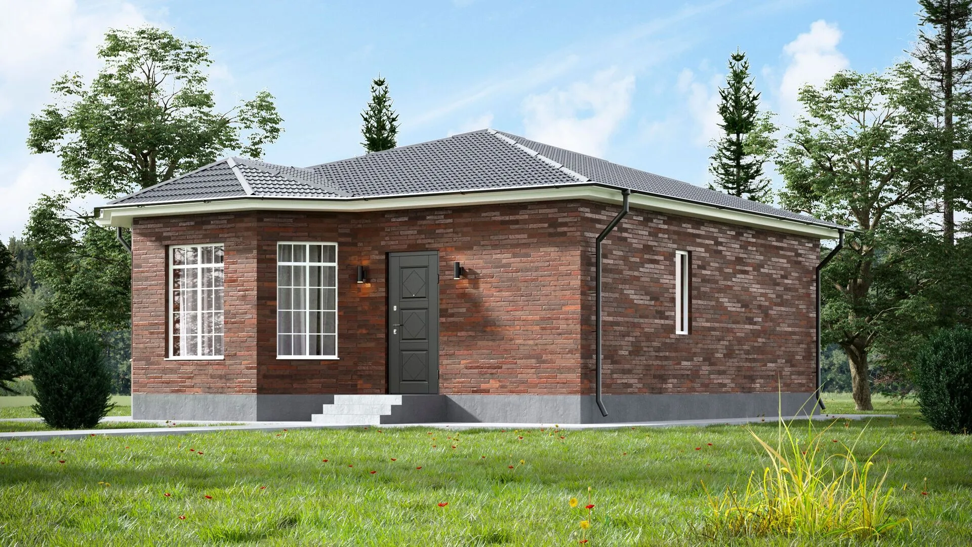 Индивидуальный жилой дом площадью 75 м2