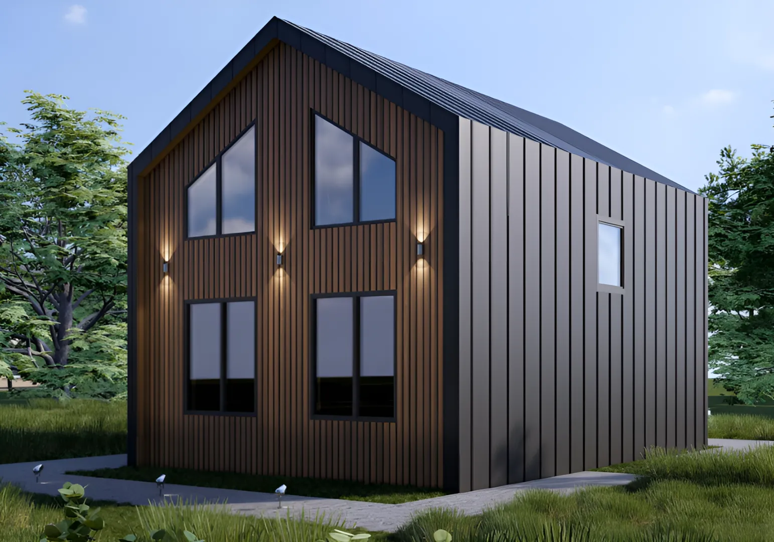 Двухэтажный барнхаус 130