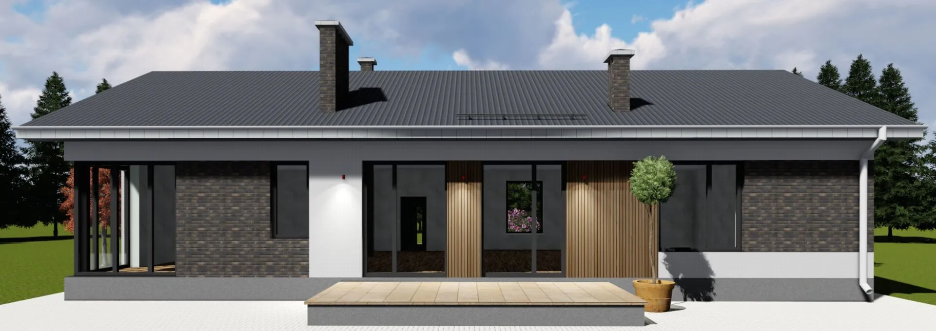 Одноэтажный коттедж КС 038