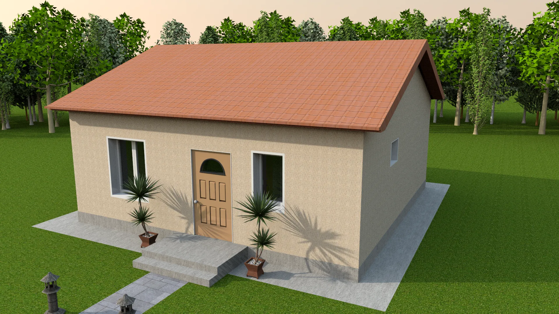 Проект дома 51 м.кв 2 спальни НД-М15 из газобетона