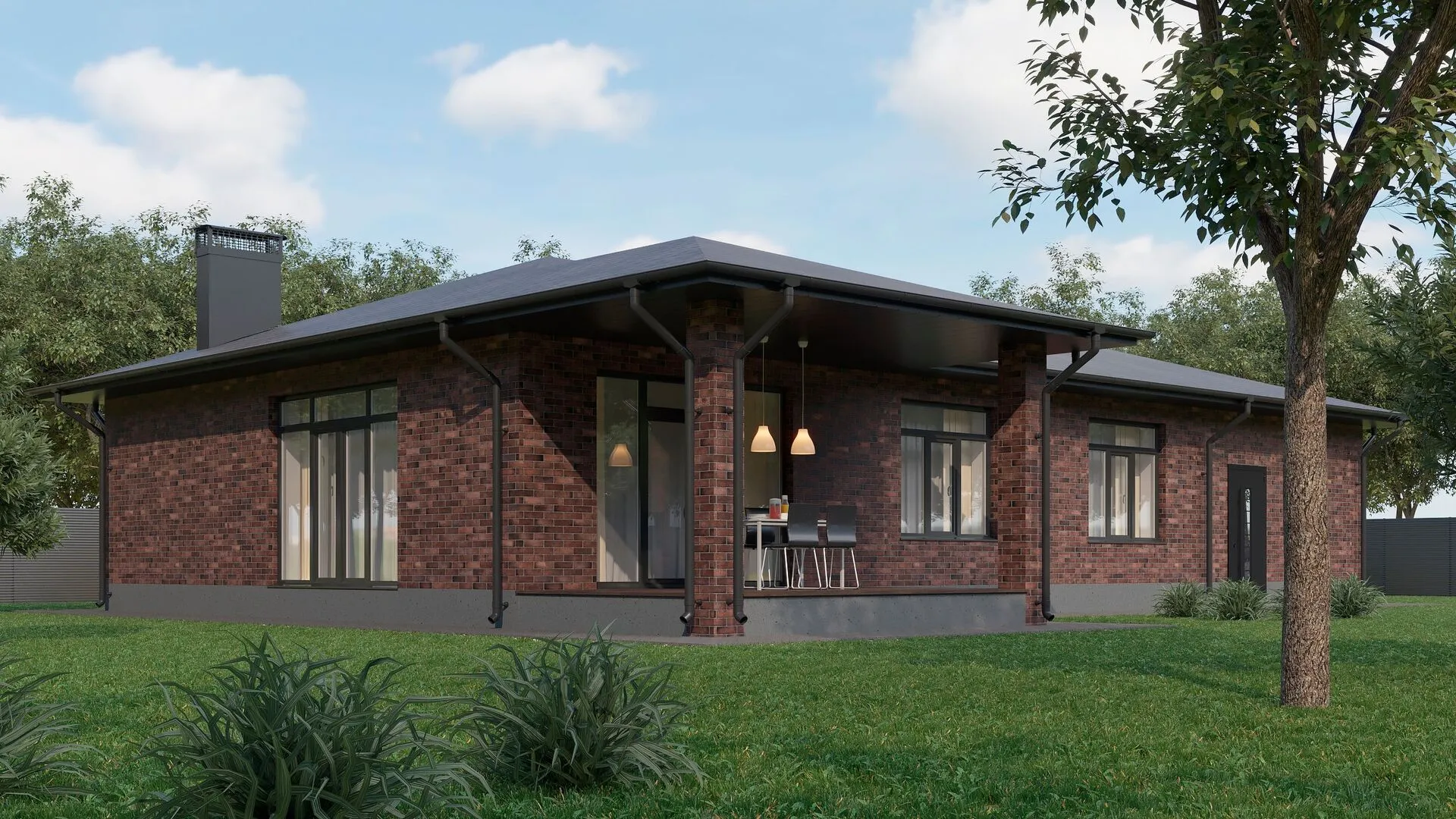 Одноэтажный дом с гаражом N11