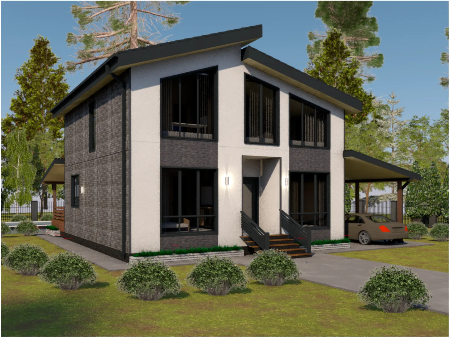 Двухэтажный дом КОМФОРТ 170 С САУНОЙ