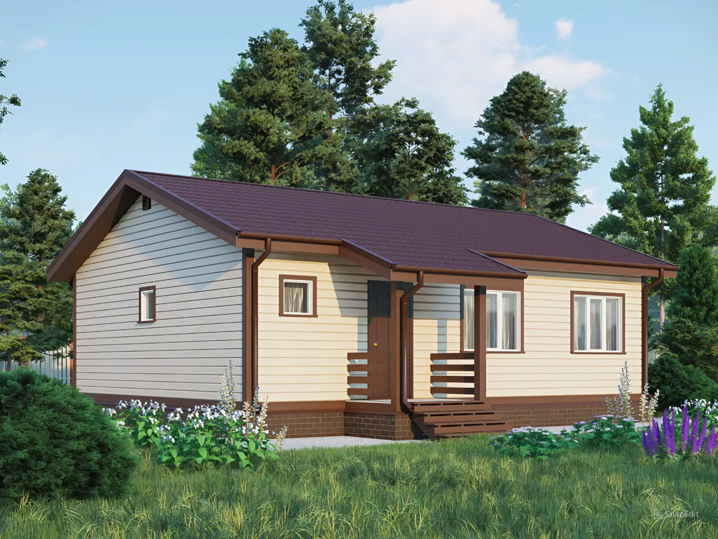 Каркасный одноэтажный дом 