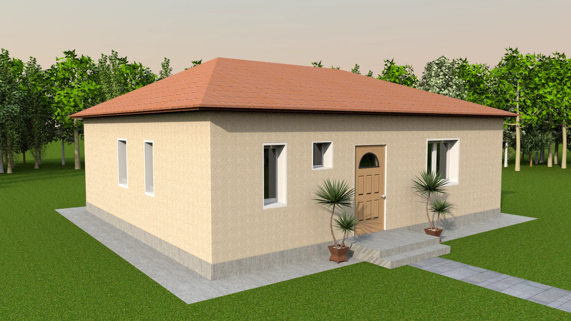 Проект дома 73 м.кв 3 спальни НД-М11 из полистиролбетона