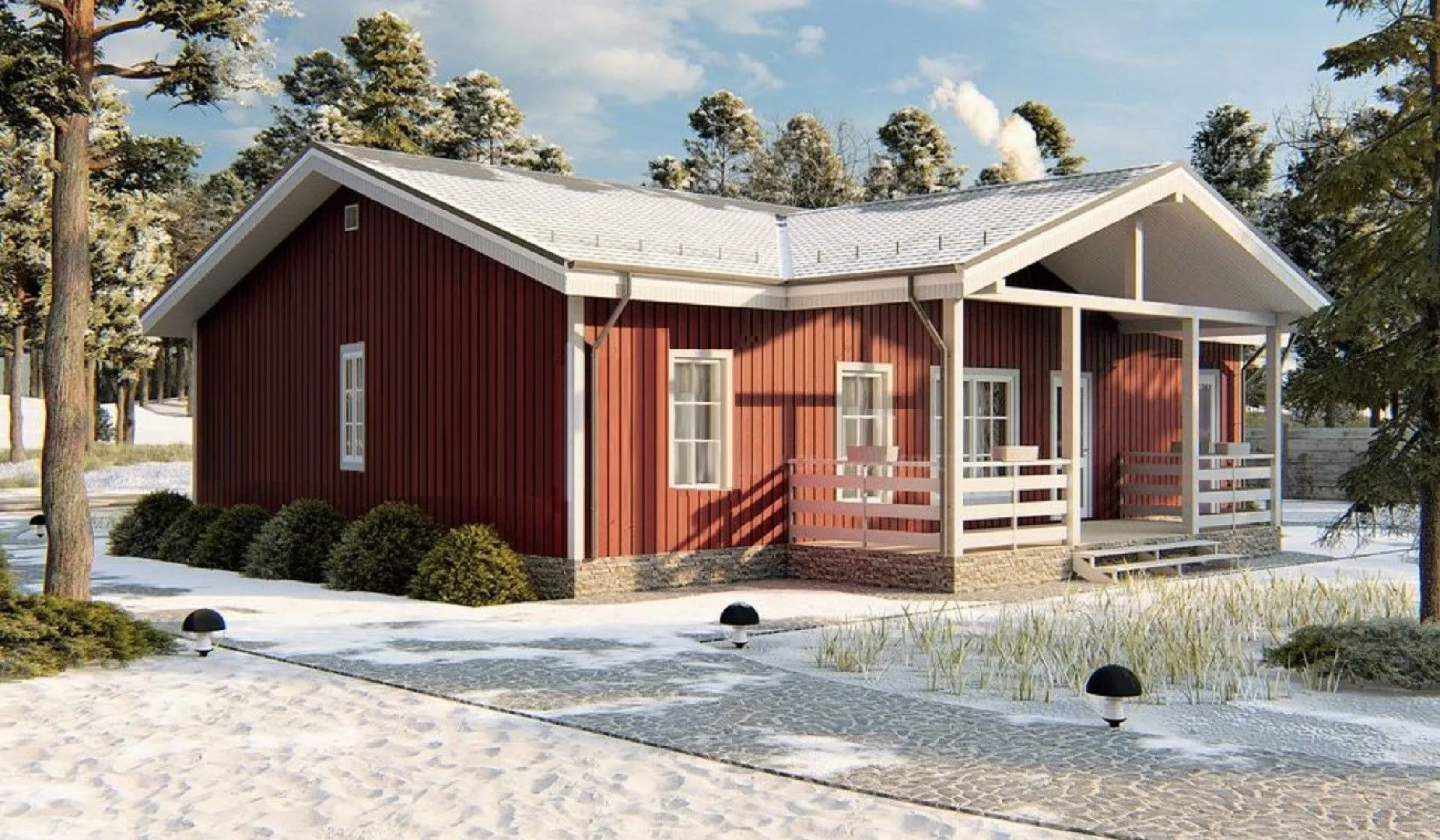 Загородный дом с гаражом и просторной террасой CD11