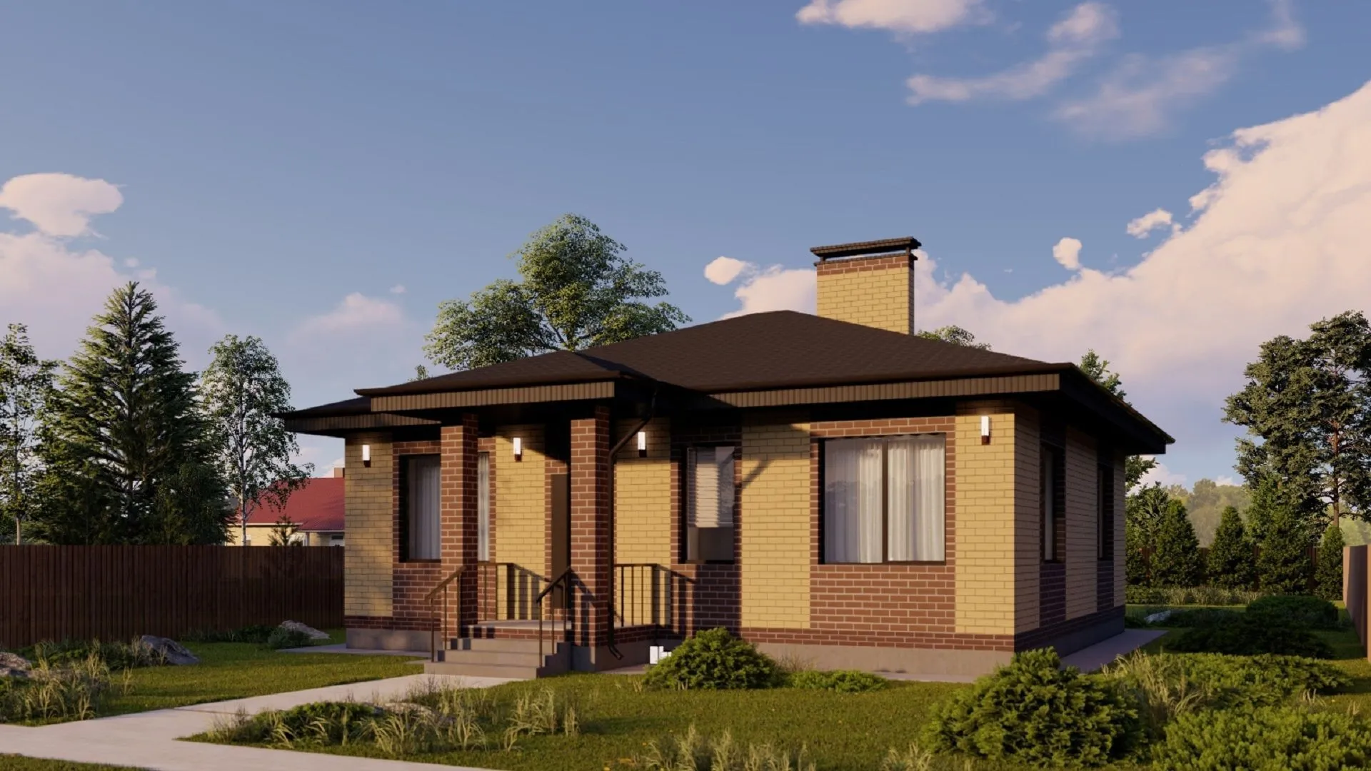 Проект индивидуального жилого одноэтажного дома