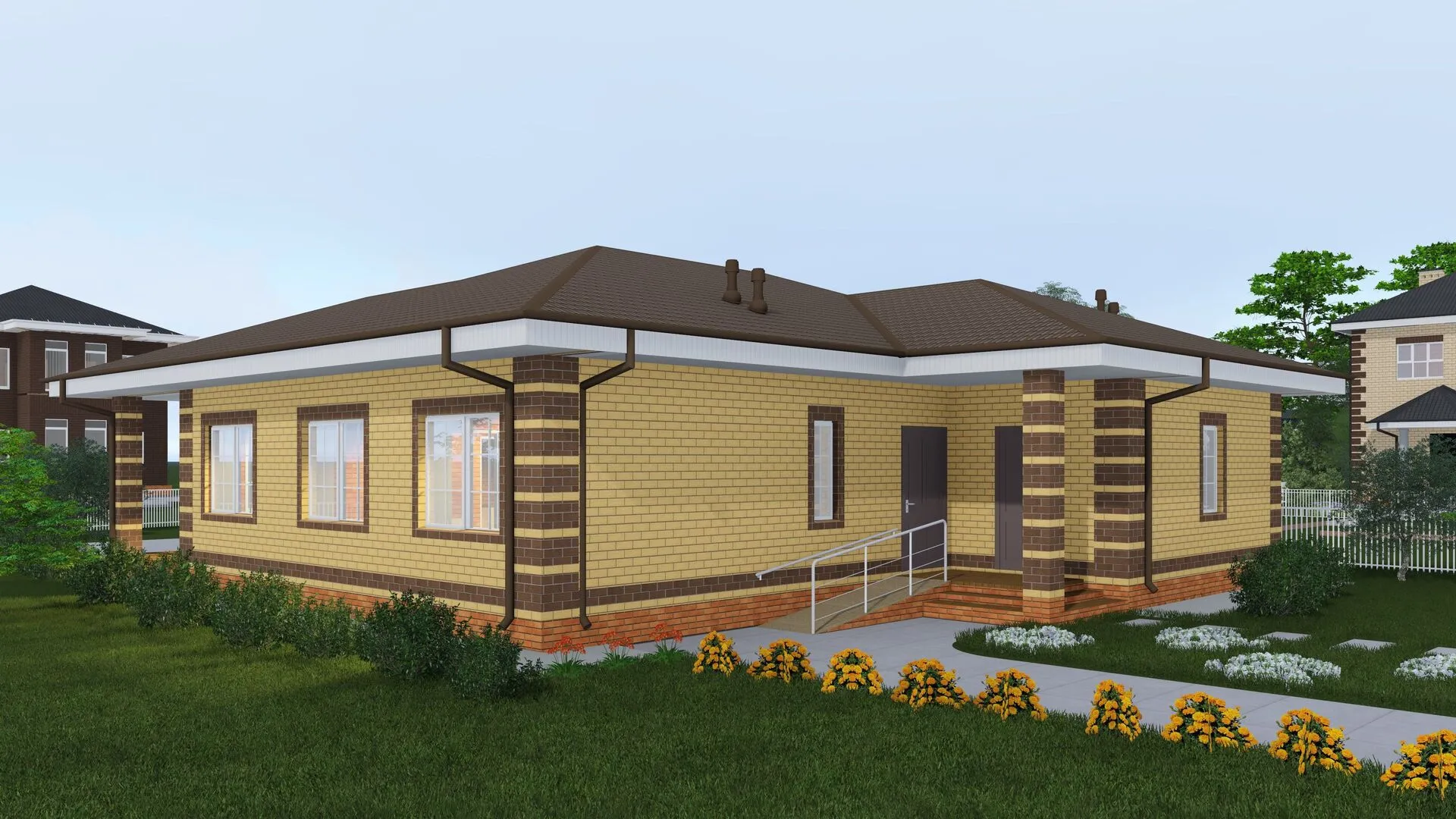 Одноэтажный дом на четыре спальни ДНК К140-124