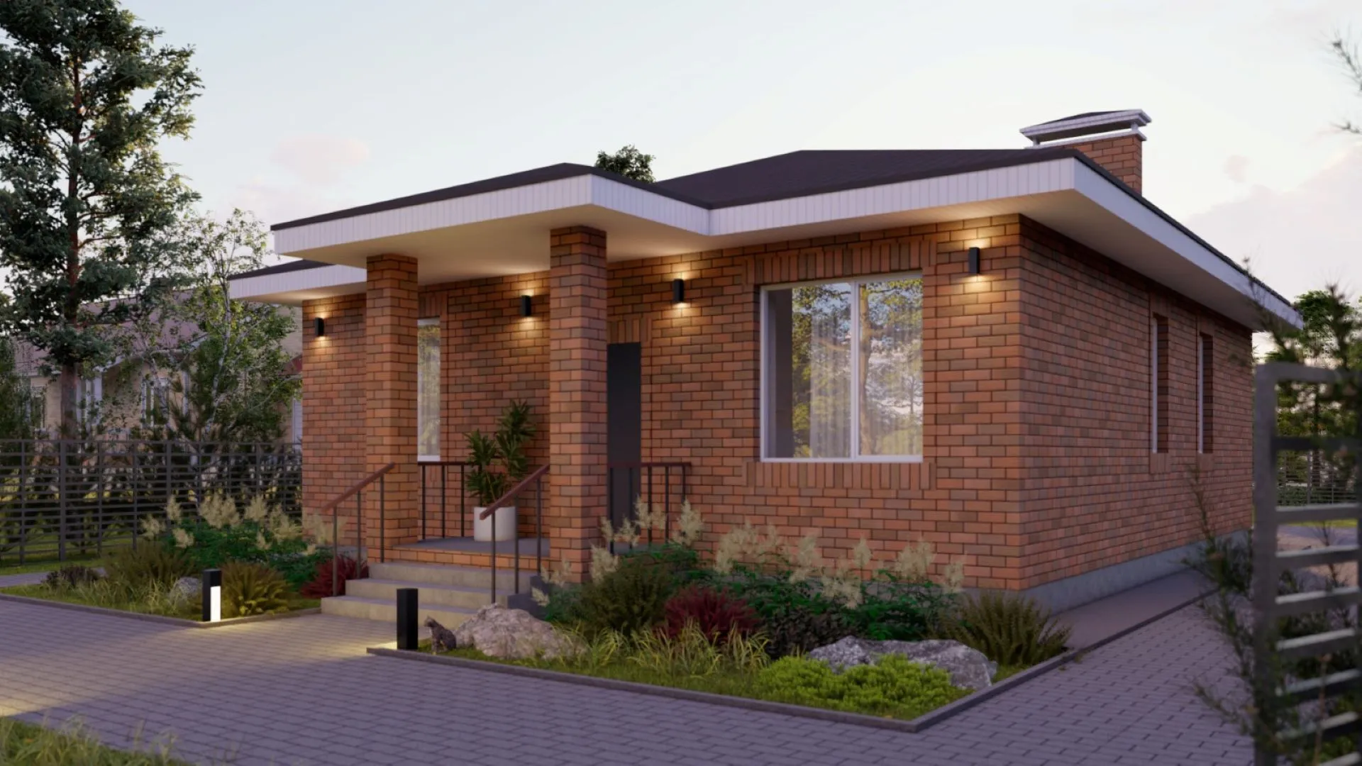 Проект жилого одноэтажного дома на 82 м2