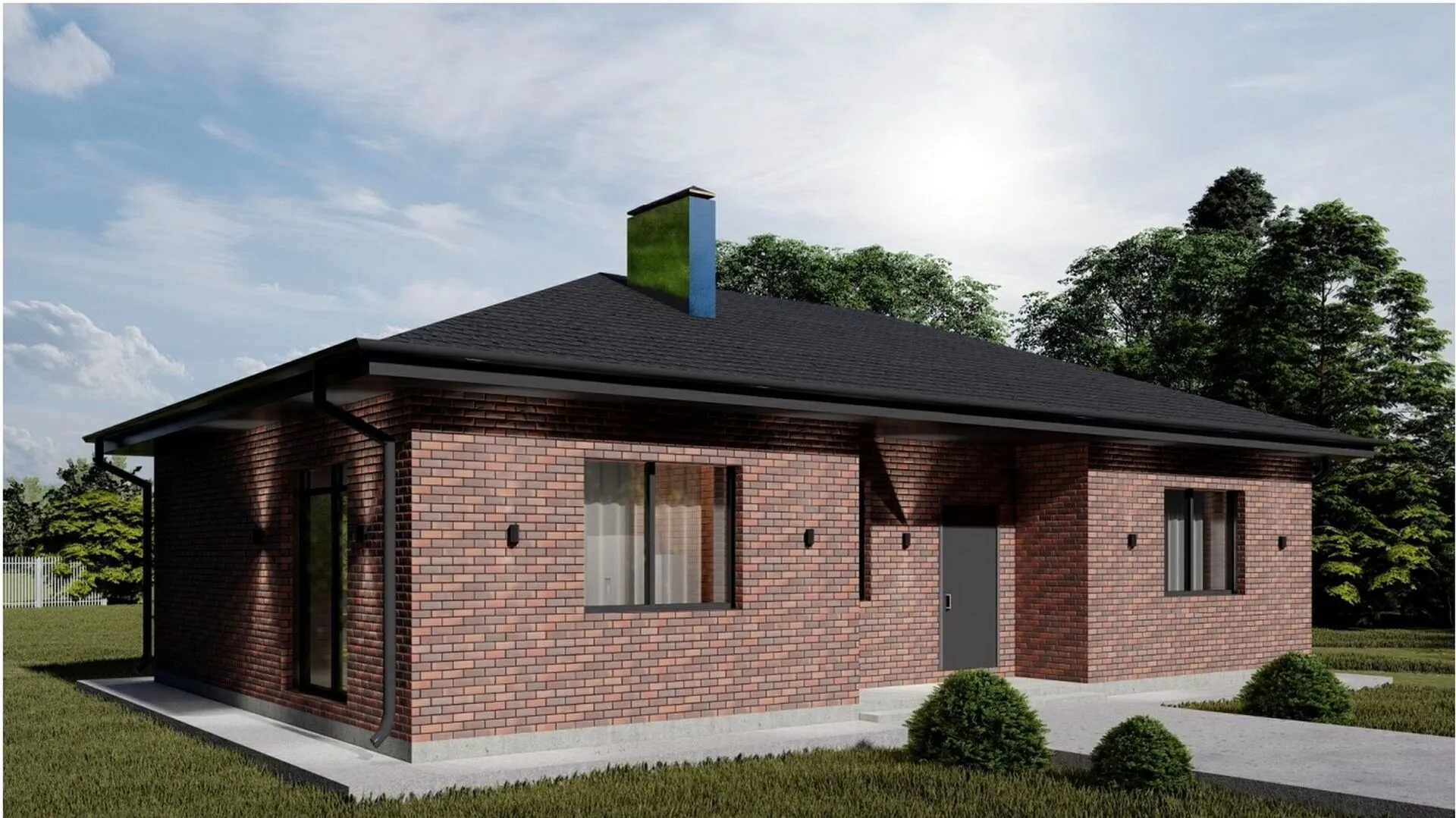 Одноэтажный кирпичный дом 94 кв.м. ЭП_06_24-13_Ч