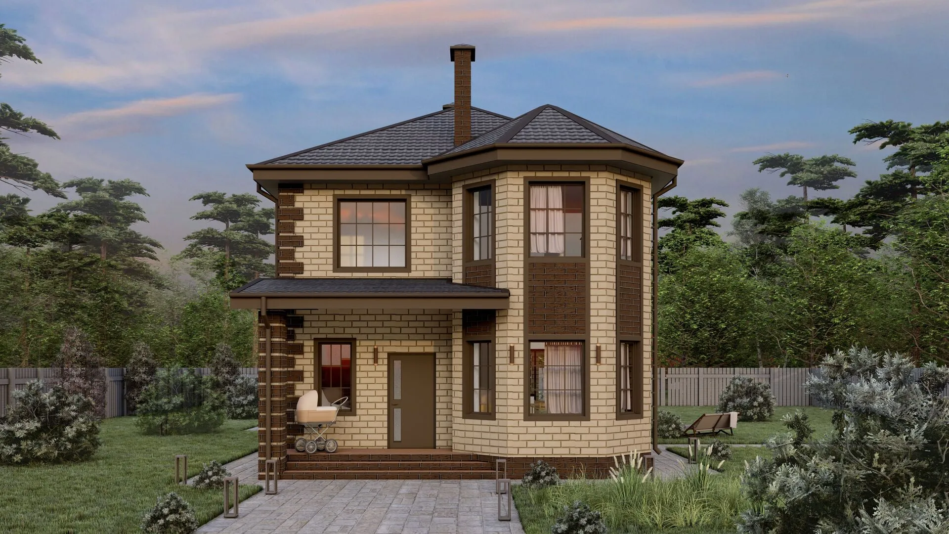 Проект Двухэтажный дом с эркером