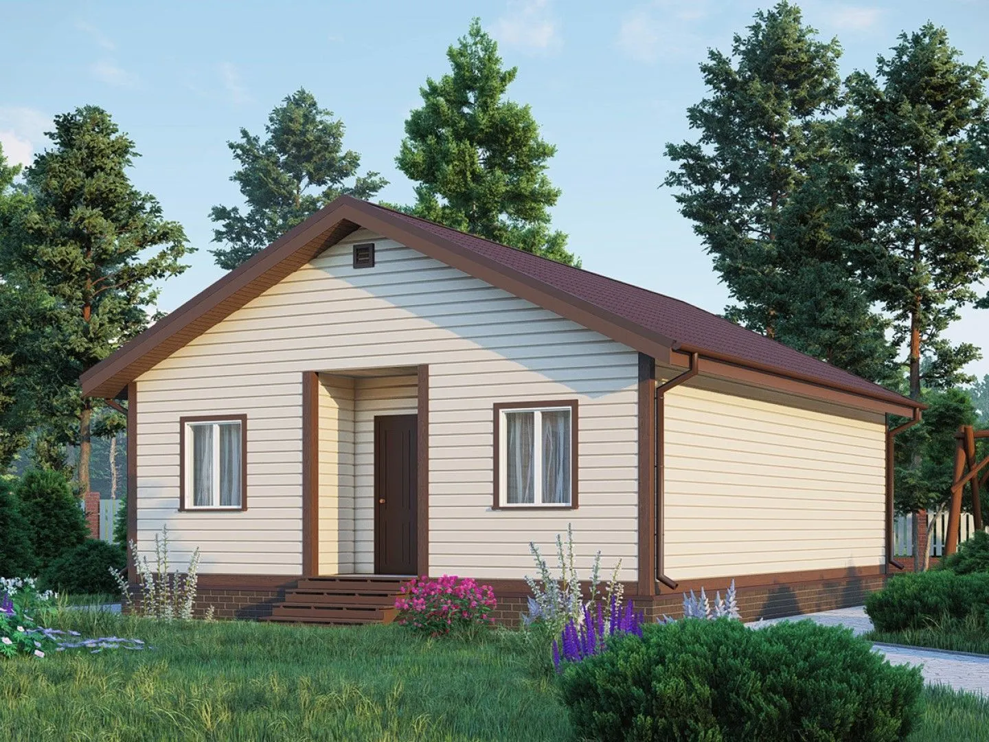 Каркасный, одноэтажный дом 