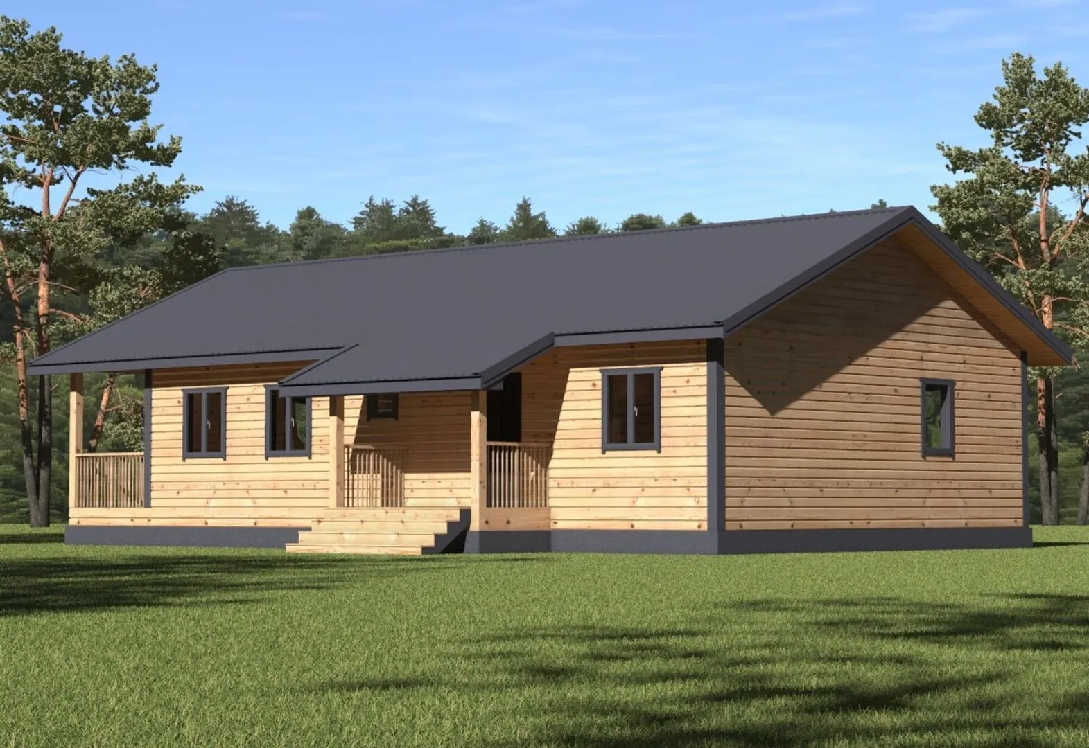 Загородный одноэтажный дом 