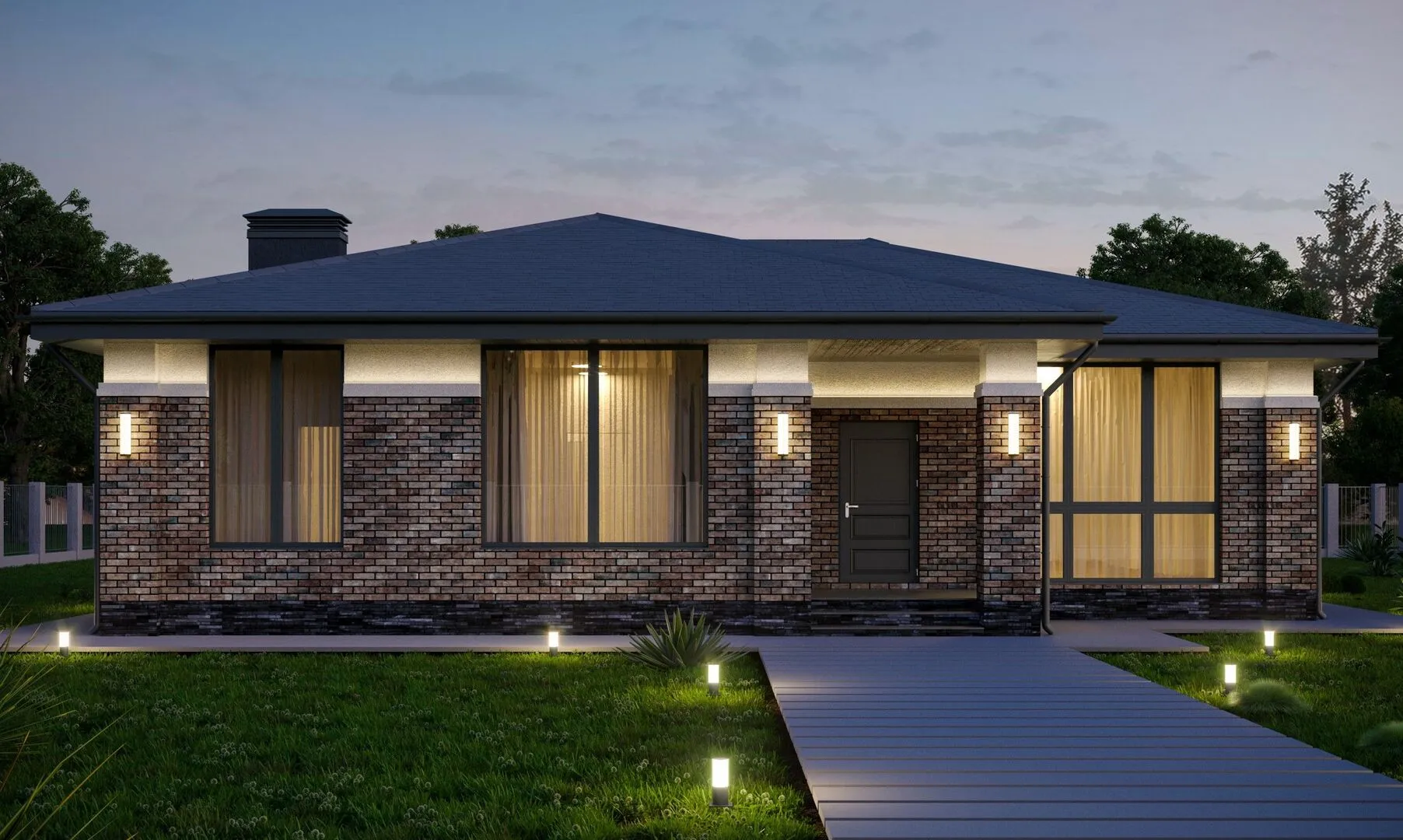 Одноэтажный дом БРАИТ-97К