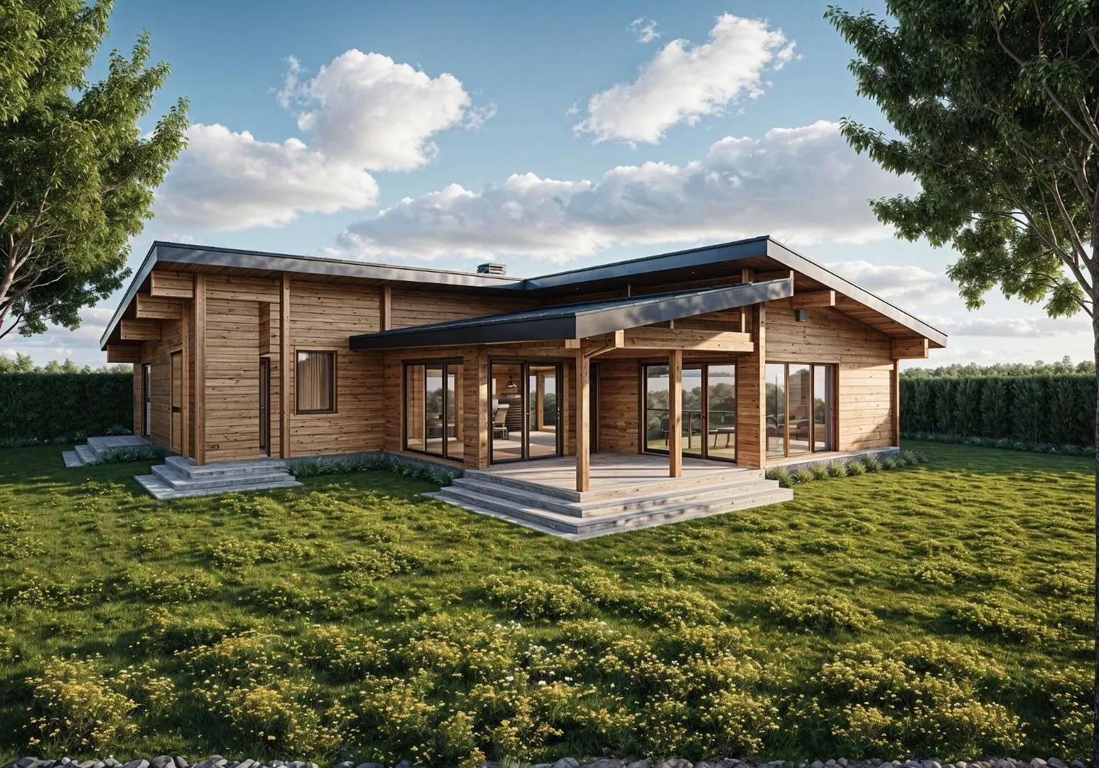 Загородный дом из клееного бруса № ВЗ-373 