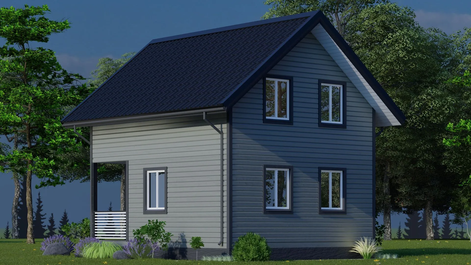 КД-31 Каркасный дом ( 4 спальни)