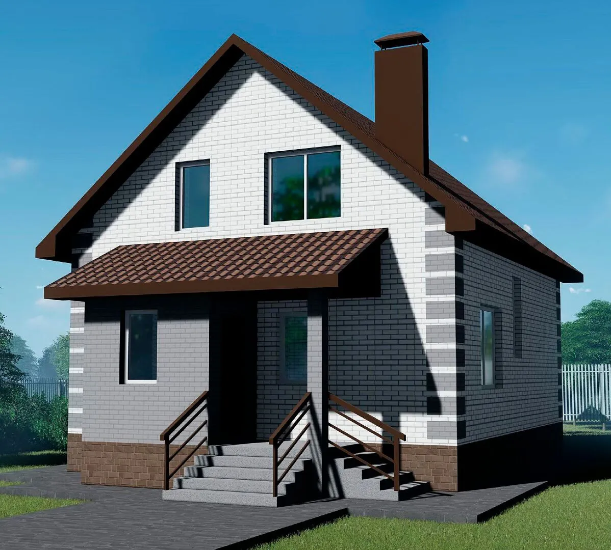 Проект мансардного дома №15