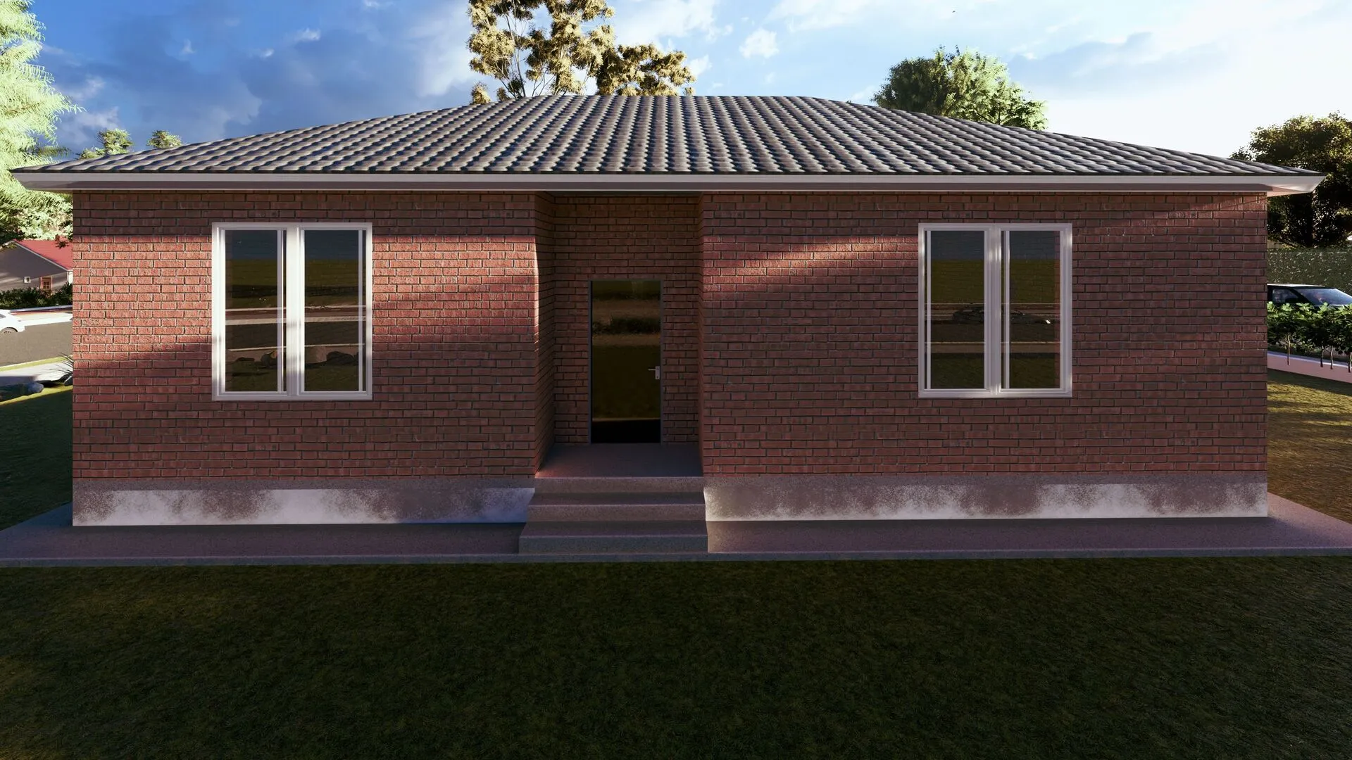 Дом 2 с облицовкой кирпичем