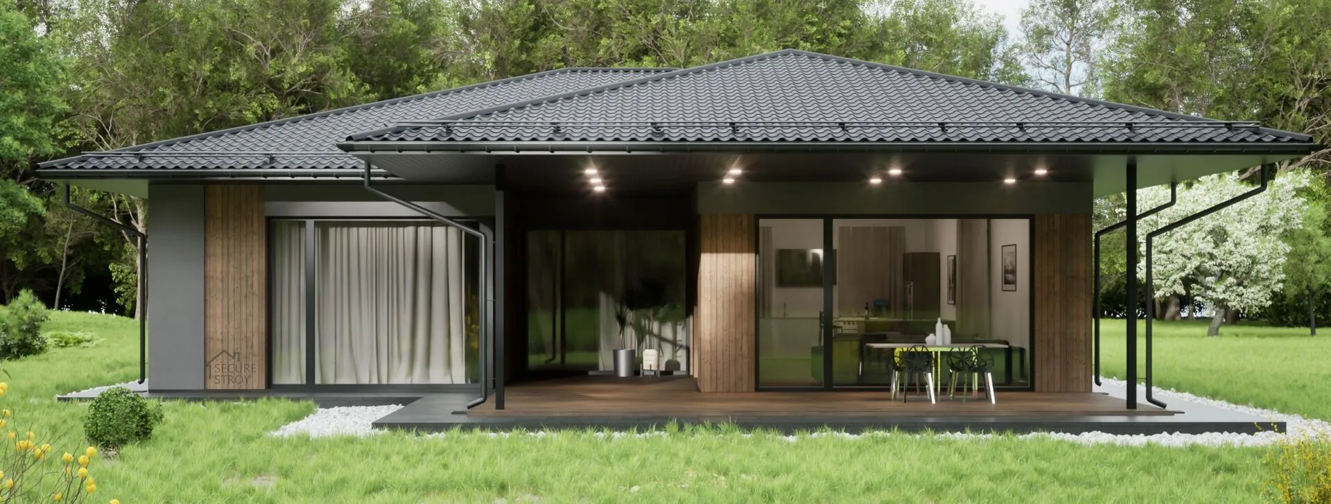 Одноэтажный современный дом SS-166