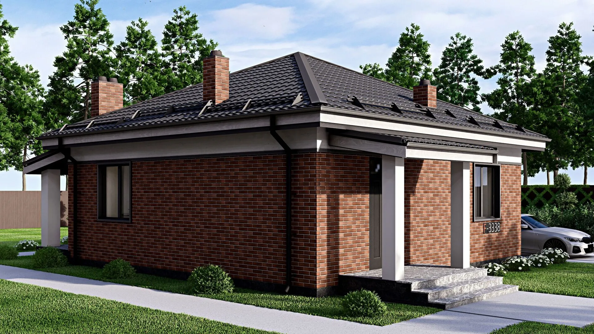 Одноэтажный дом Fixplans-3338