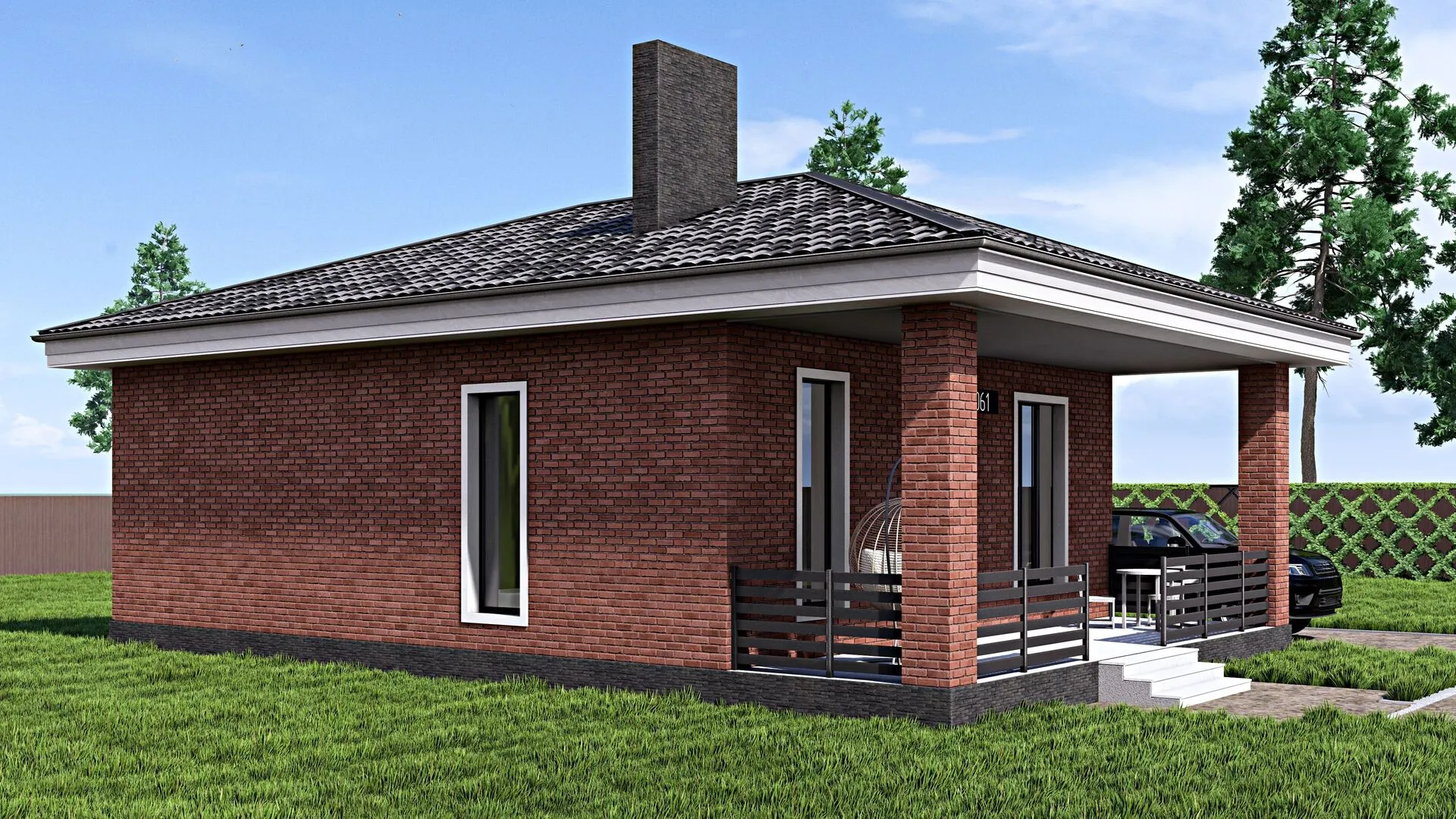 Одноэтажный дом Fixplans - 1061
