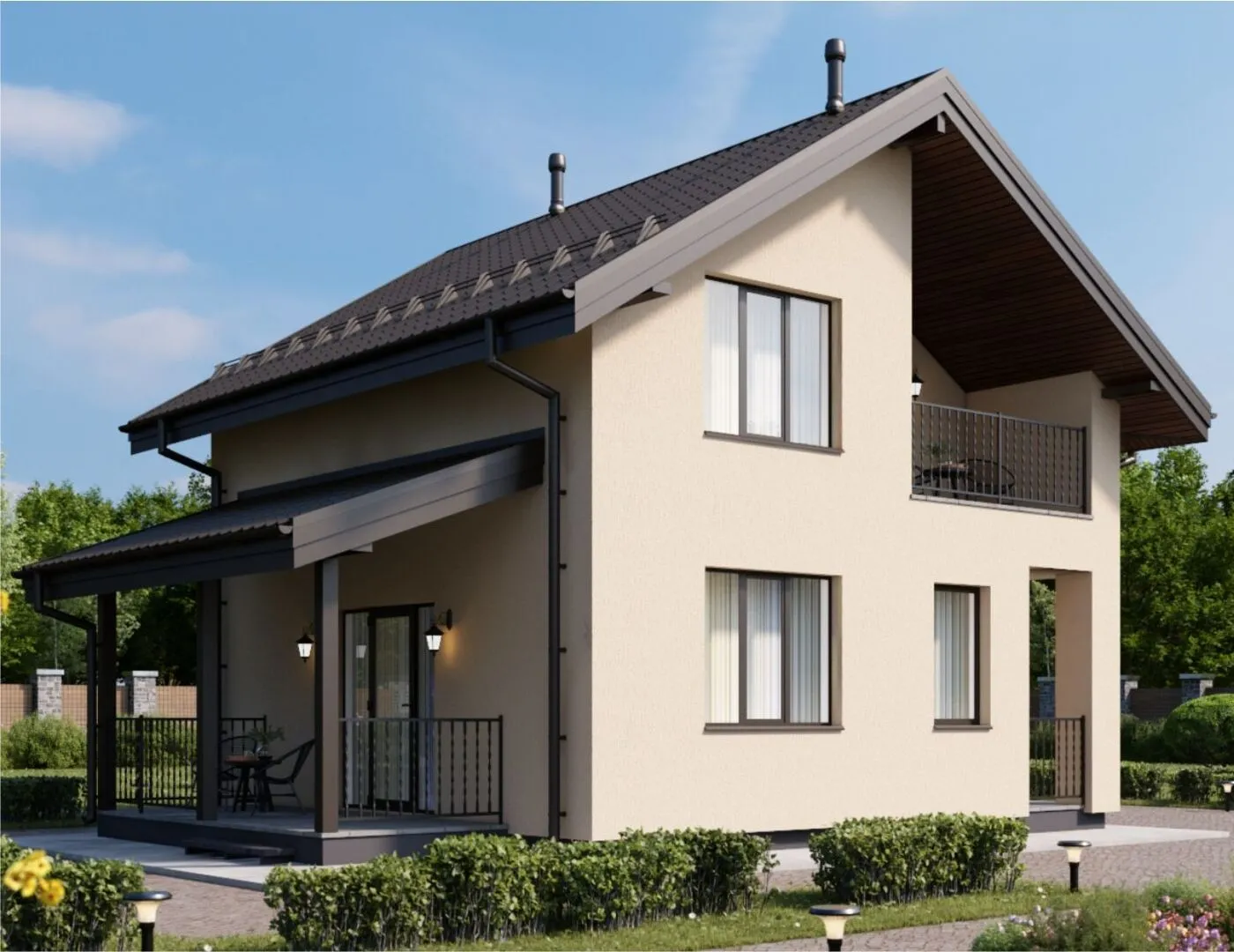 Дом с мансардным этажом 