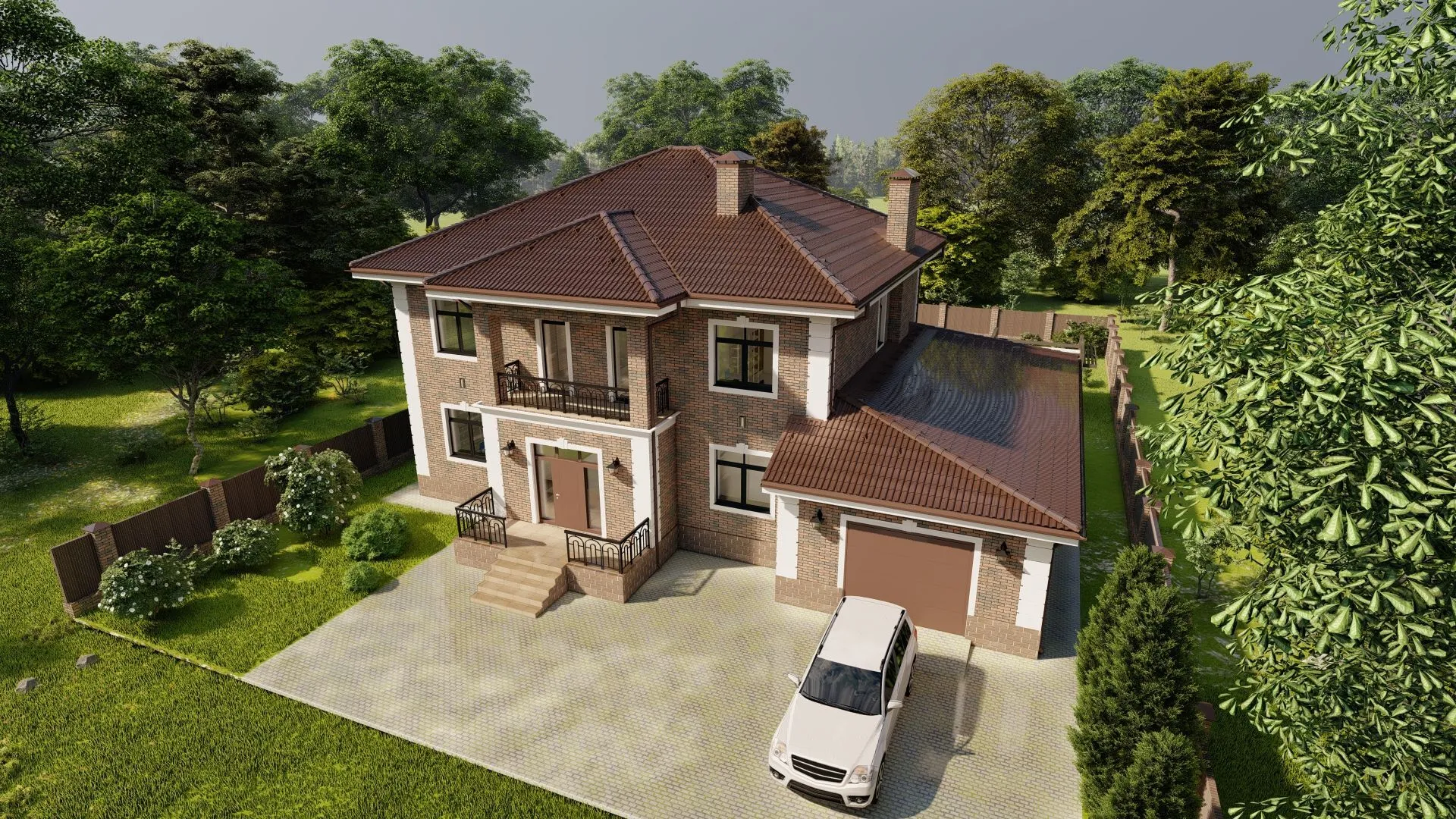 Двухэтажный индивидуальный жилой дом Классика-330