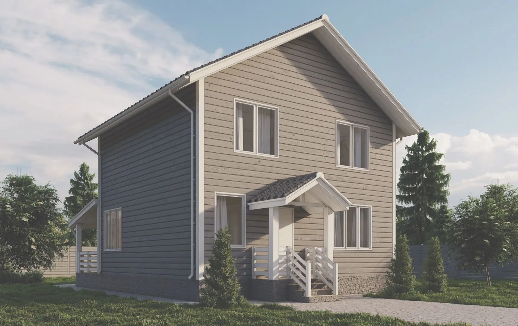 Сканди-115 двухэтажный с террасой