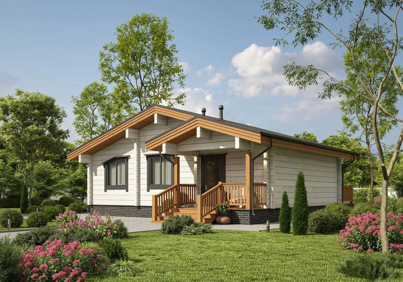 Дом из клееного бруса по проекту БД-101