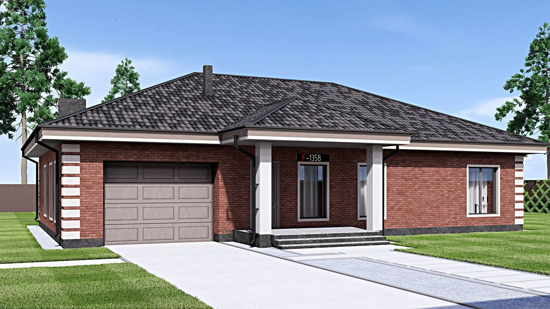 Одноэтажный дом FIXPLANS - 1358