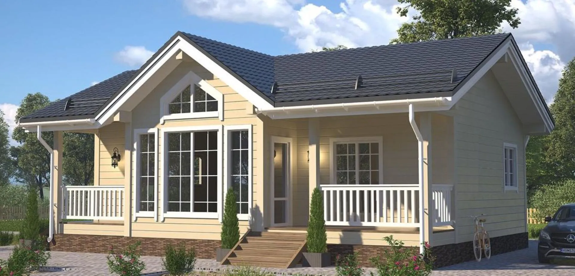 Каркасный дом. Проект К - 70.