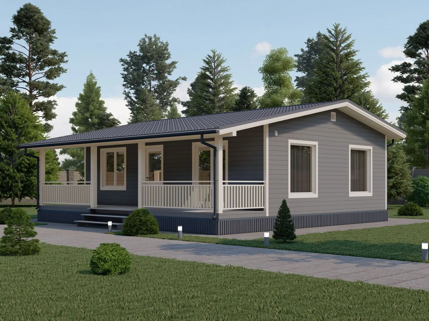 Каркасный дом под ключ 9,0х9,0 КД 83