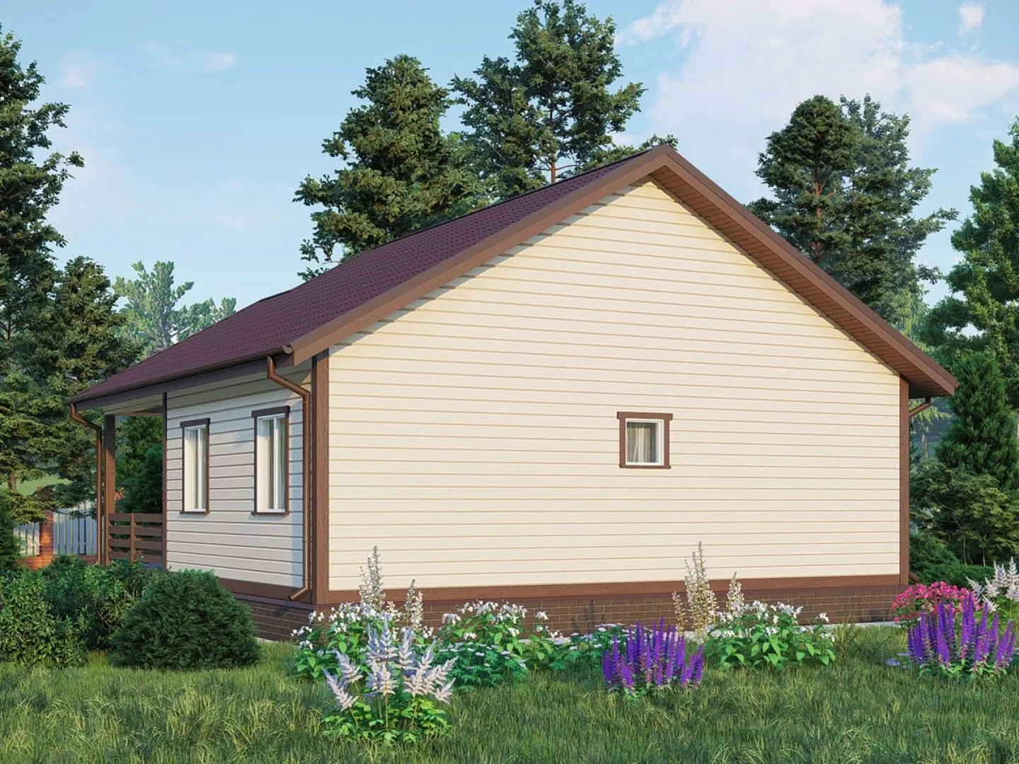 Каркасный, одноэтажный дом 