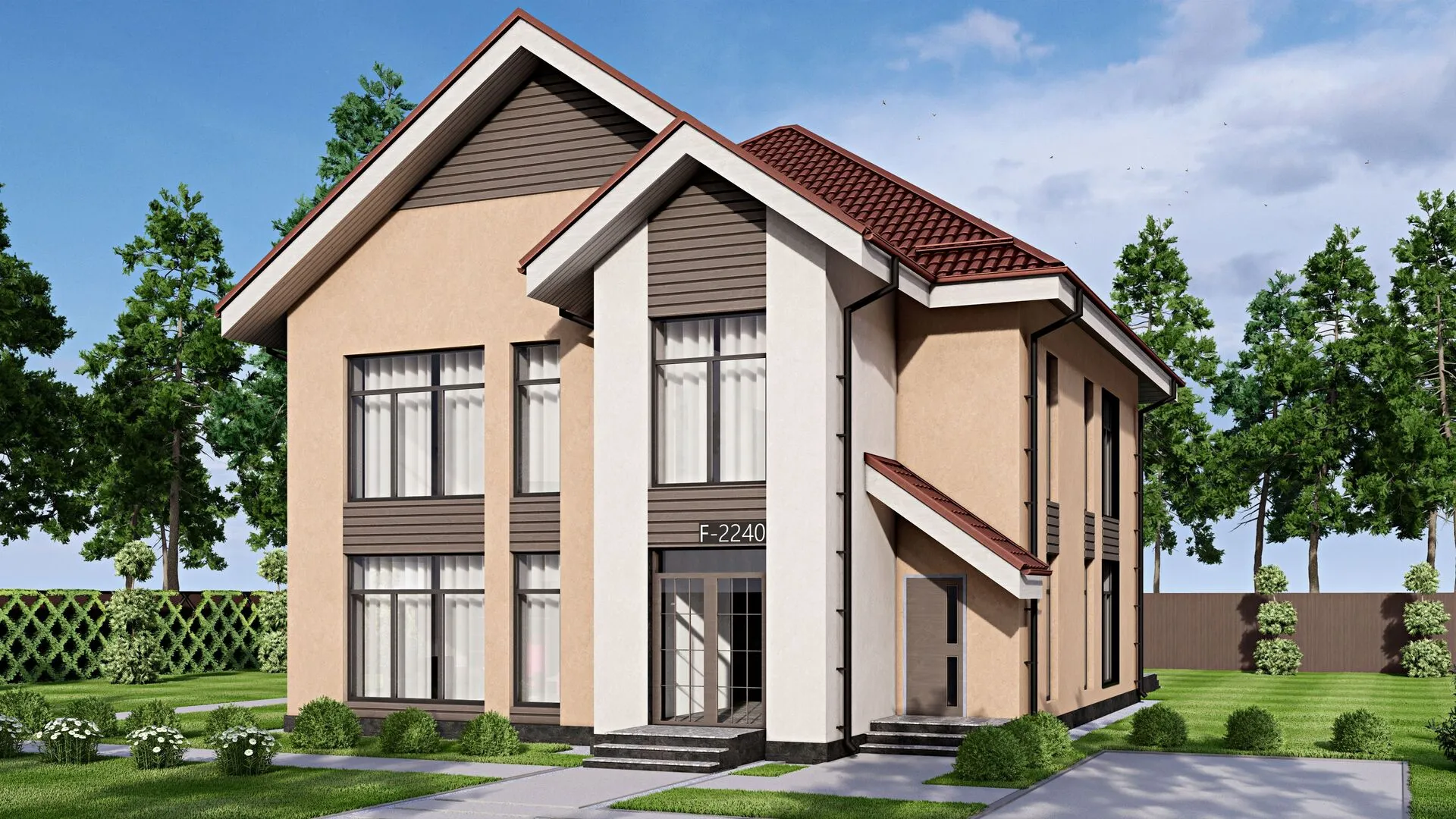 Двухэтажный дом FIXPLANS - 2240
