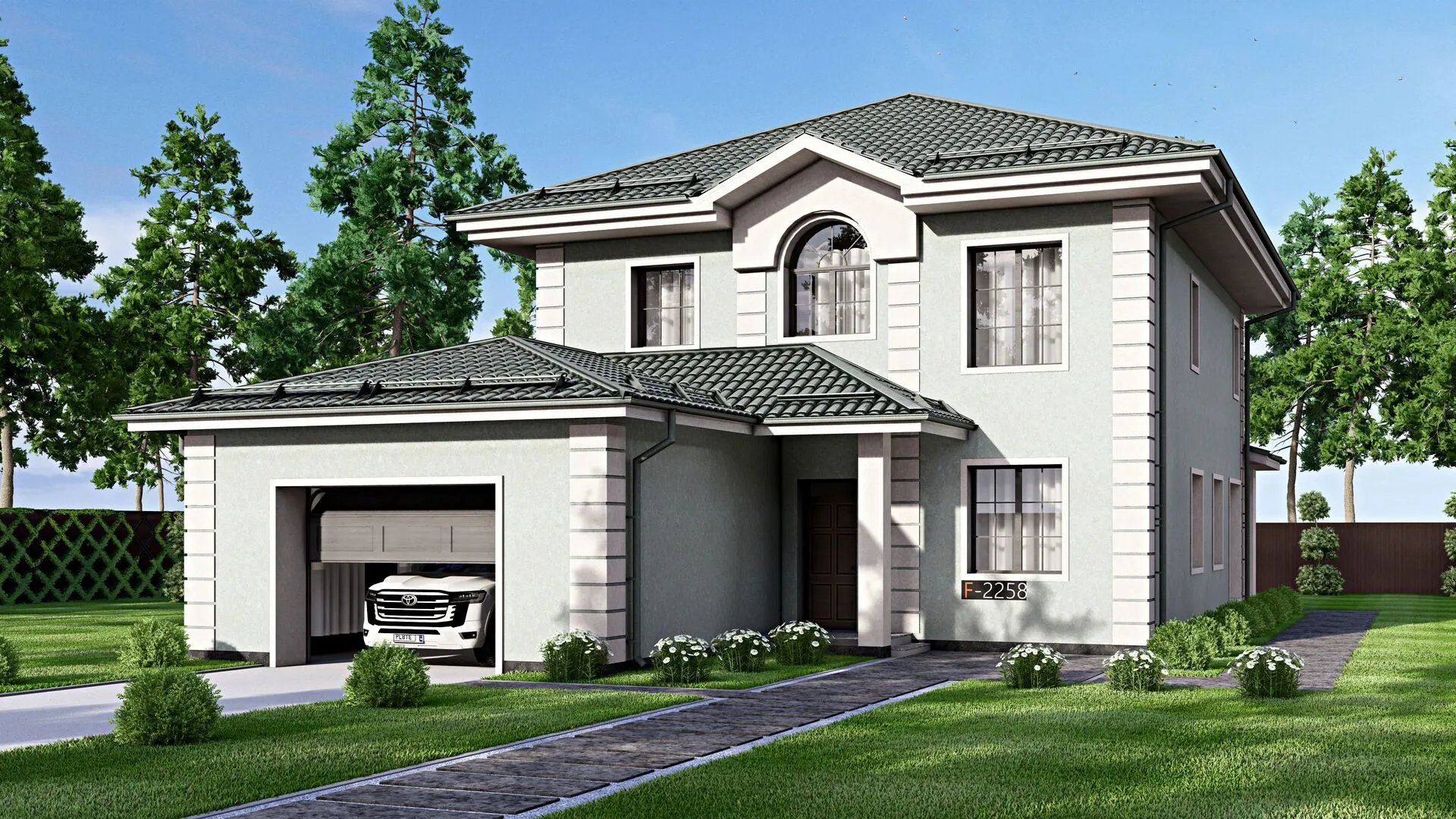 Двухэтажный дом FIXPLANS - 2258