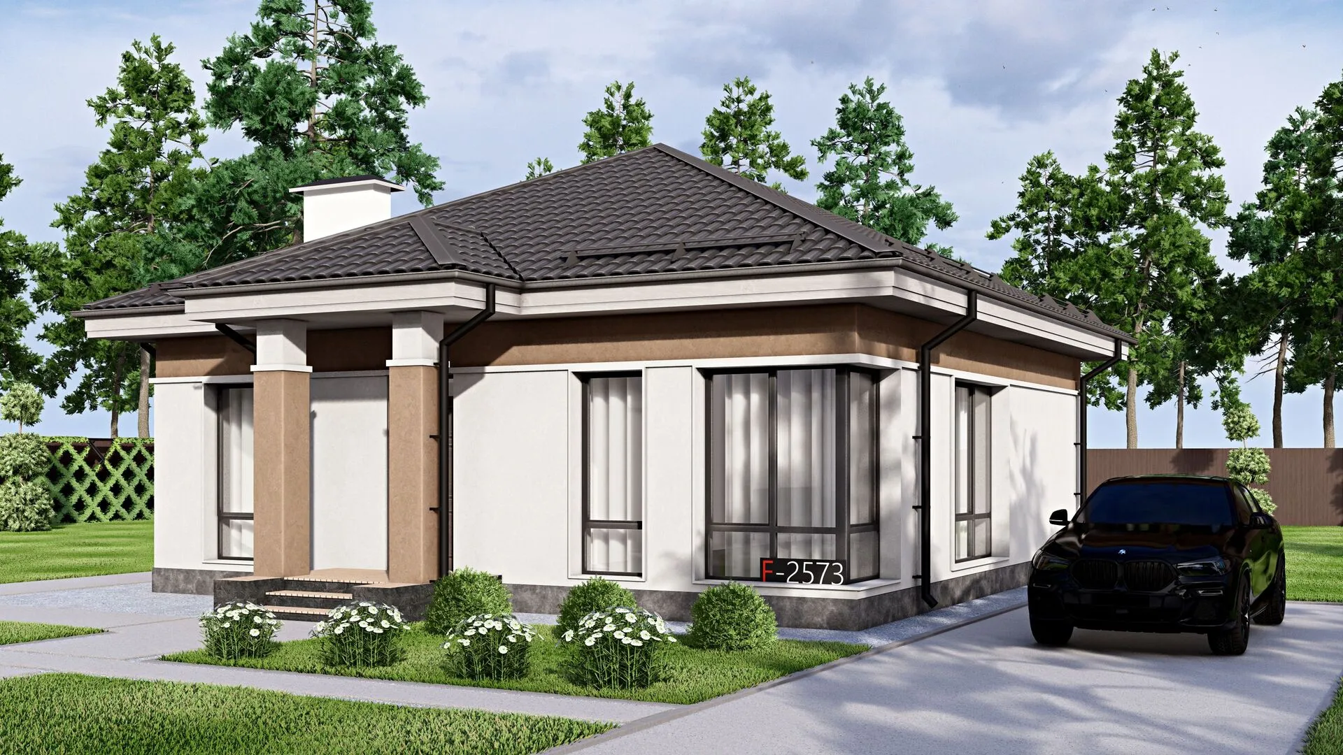 Одноэтажный дом FIXPLANS - 2573