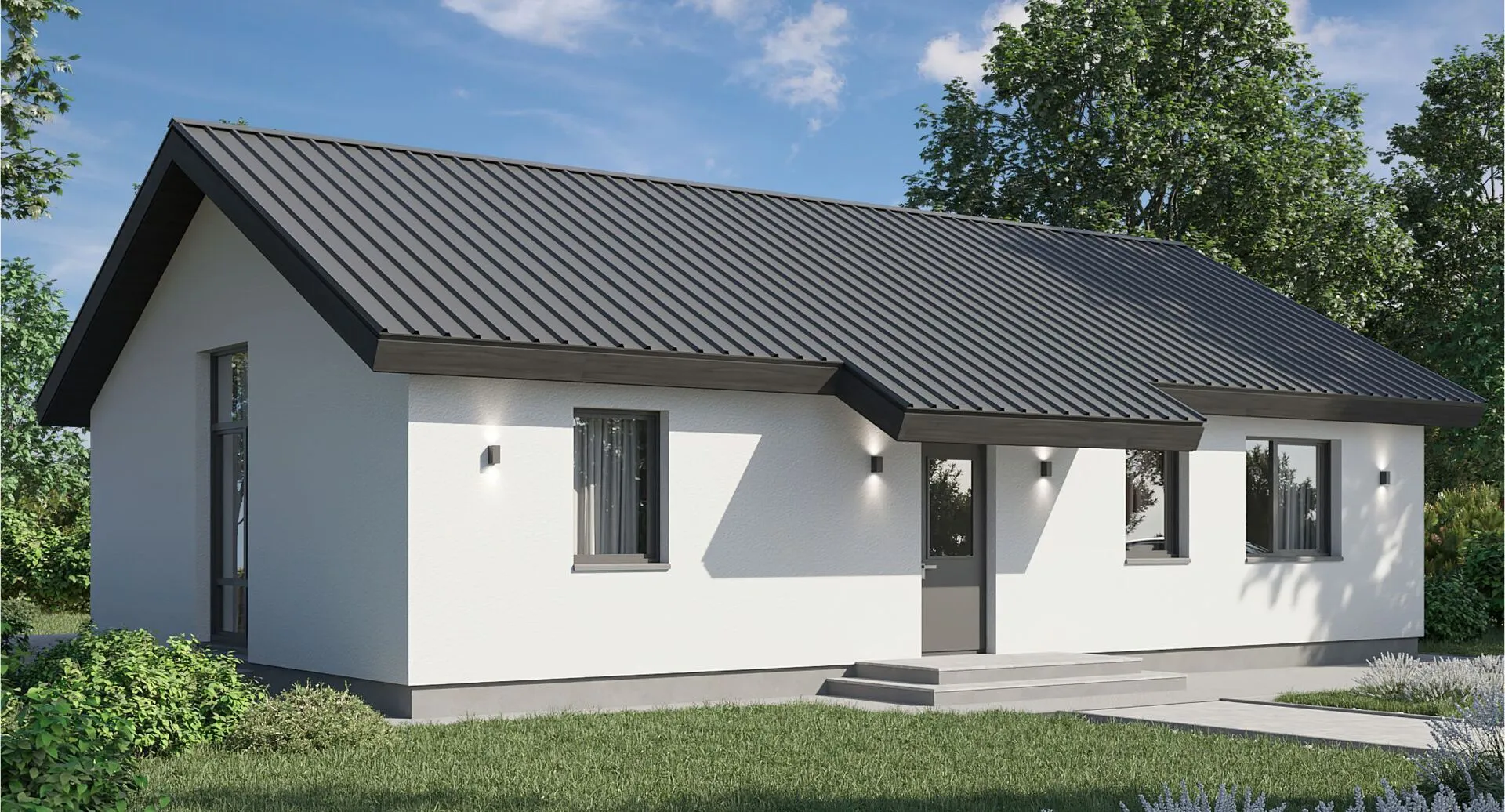 Кирпичный дом, классика 90 м²