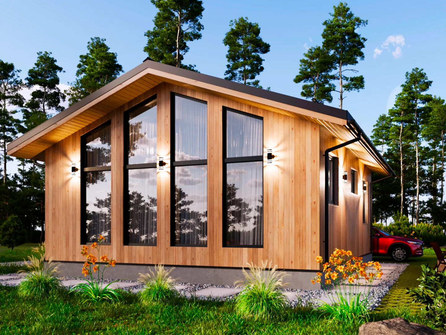 Дом в стиле Шале 8*9